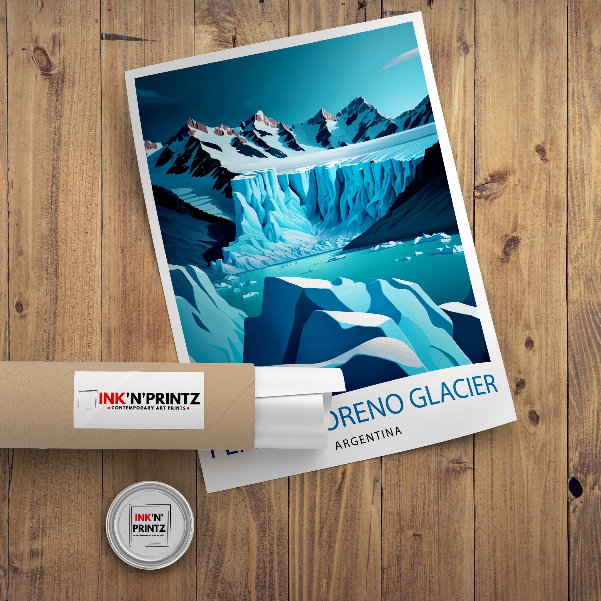 Perito Moreno Glacier Travel Print Glacier Wall Decor Glacier Art Print Argentina Travel Poster Patagonia Print Nature Landscape Art