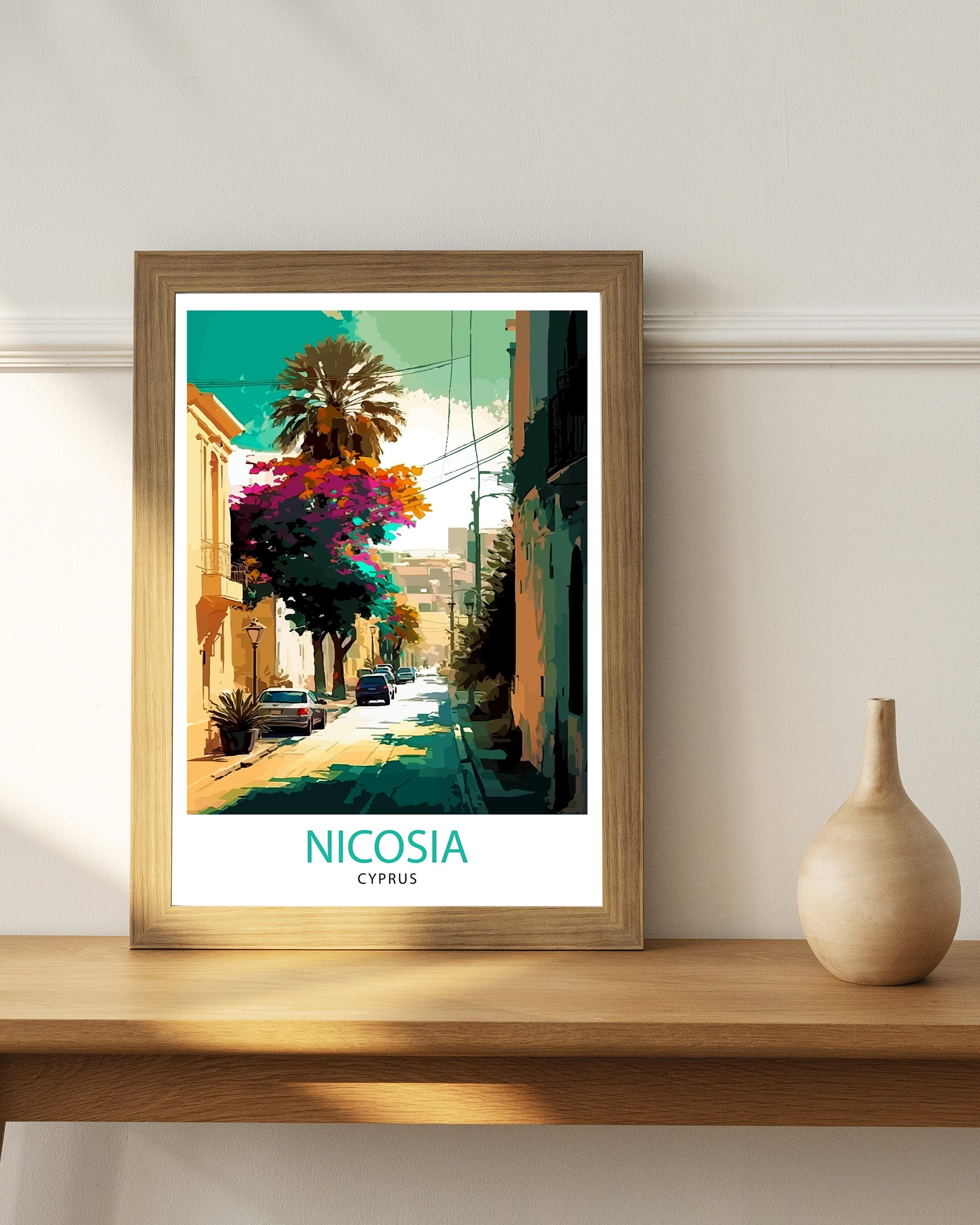 Nicosia Cyprus Travel Print Nicosia Wall Decor Cyprus Home Living Decor Nicosia Illustration Travel Poster Gift For Cyprus Cyprus Home Decor