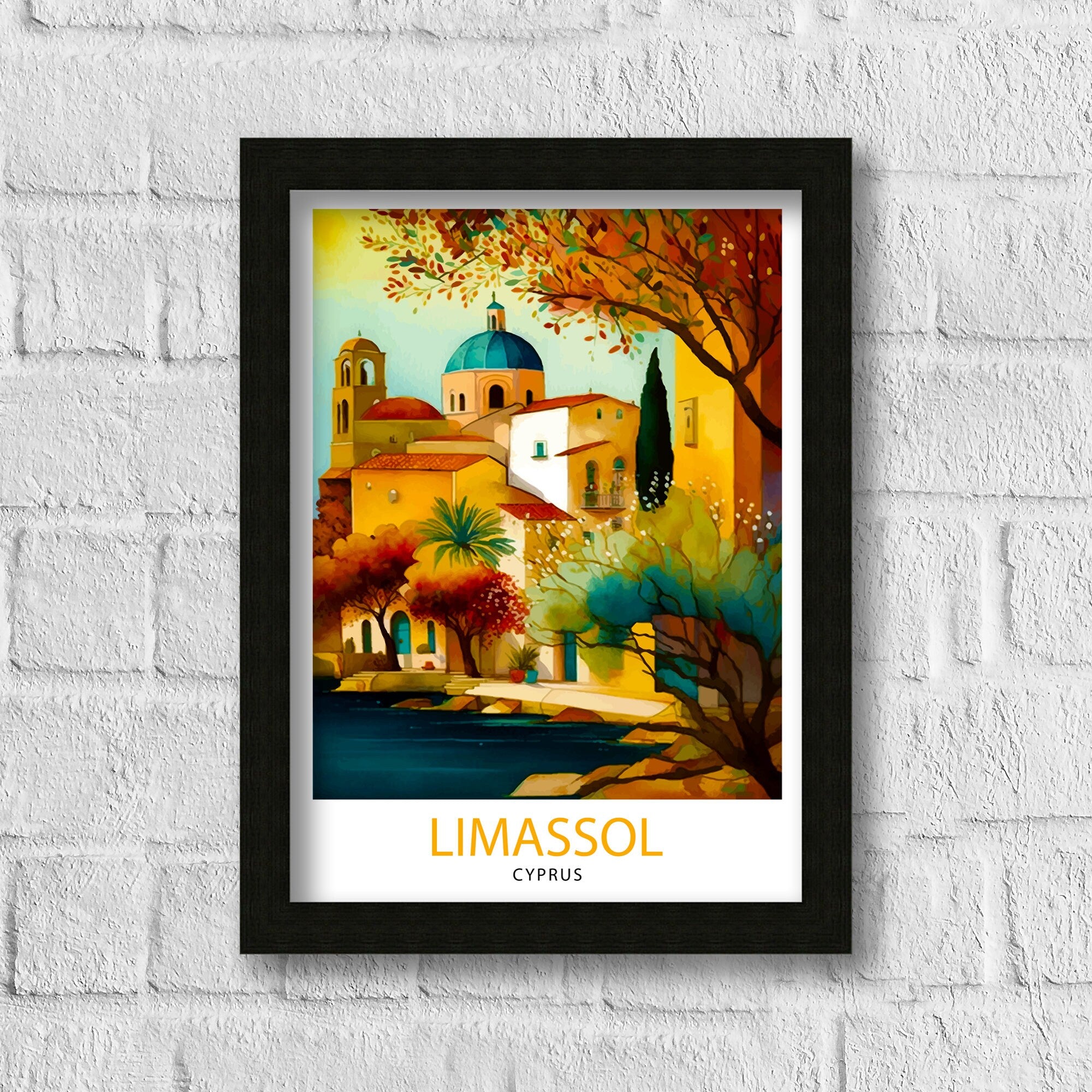 Limassol Cyprus Travel Print, Mediterranean Home Decor