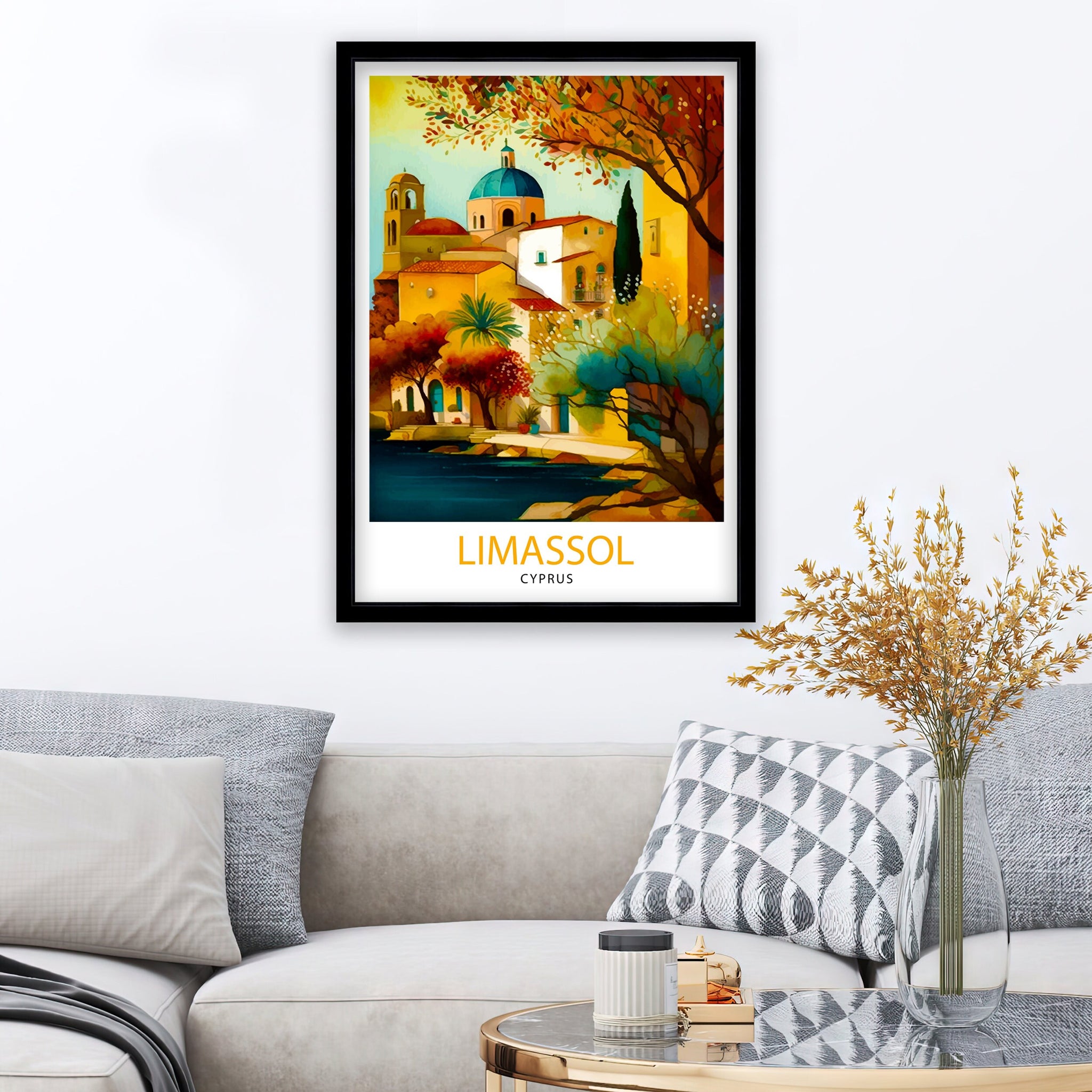 Limassol Cyprus Travel Print, Mediterranean Home Decor
