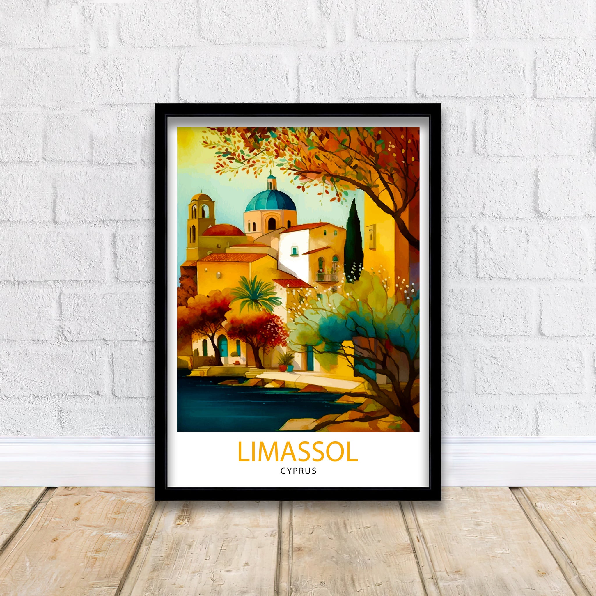 Limassol Cyprus Travel Print, Mediterranean Home Decor