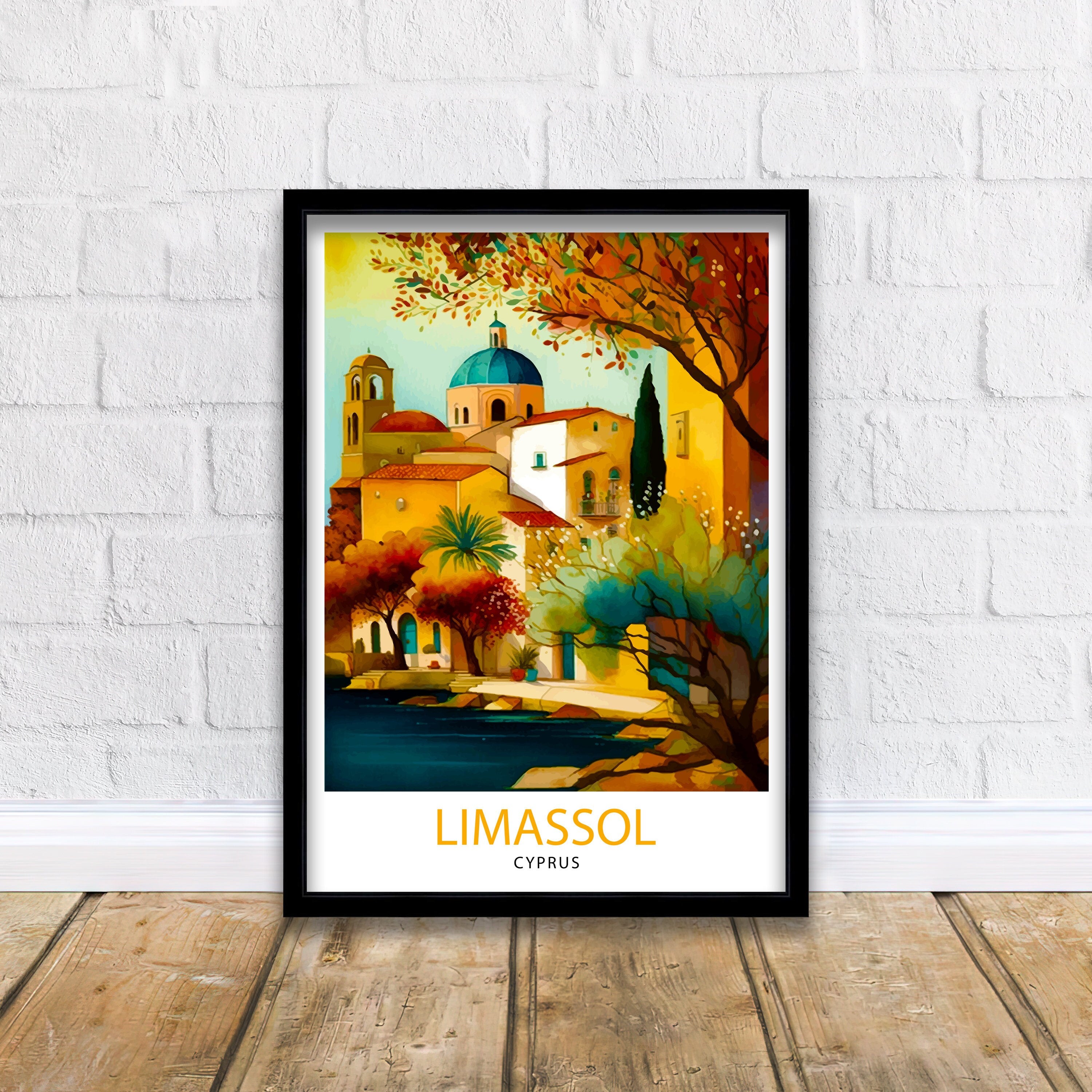 Limassol Cyprus Travel Print, Mediterranean Home Decor