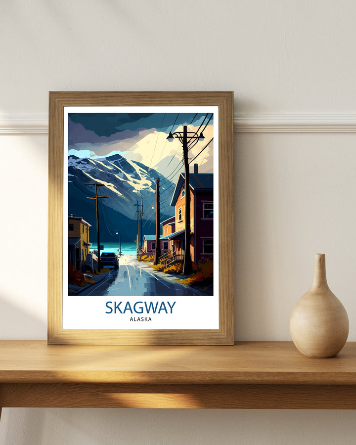 Skagway Alaska Travel Print Skagway Wall Art Alaska Landscape Poster Travel Decor, Skagway Art Print Mountain Art