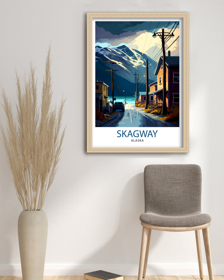 Skagway Alaska Travel Print Skagway Wall Art Alaska Landscape Poster Travel Decor, Skagway Art Print Mountain Art