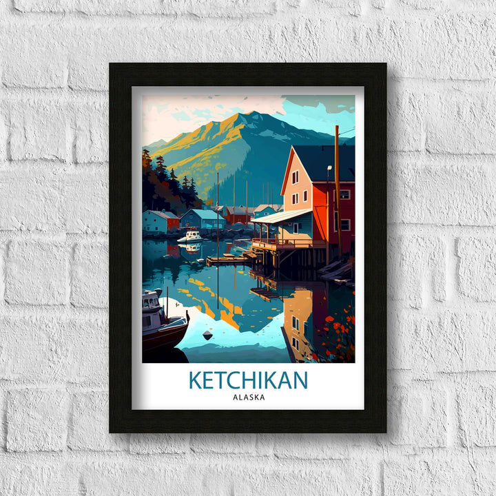 Ketchikan Alaska Travel Print Ketchikan Wall Art Alaska Coastal Decor Travel Poster Ketchikan Scenic Print, Home Decor