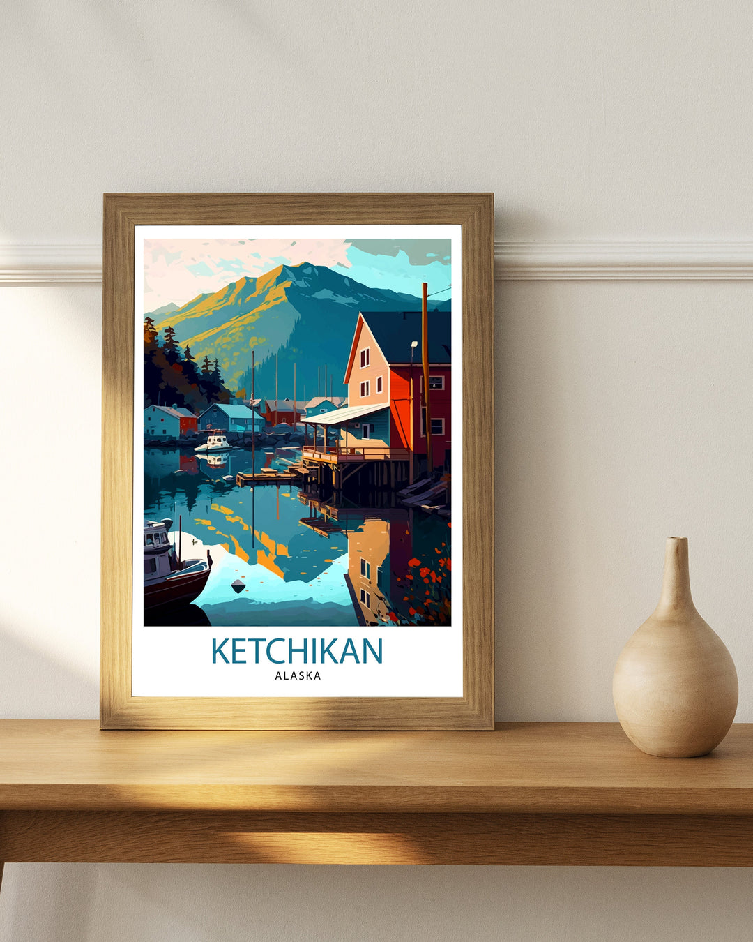 Ketchikan Alaska Travel Print Ketchikan Wall Art Alaska Coastal Decor Travel Poster Ketchikan Scenic Print, Home Decor