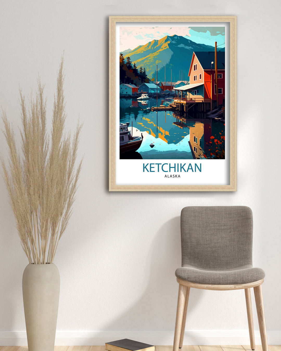 Ketchikan Alaska Travel Print Ketchikan Wall Art Alaska Coastal Decor Travel Poster Ketchikan Scenic Print, Home Decor