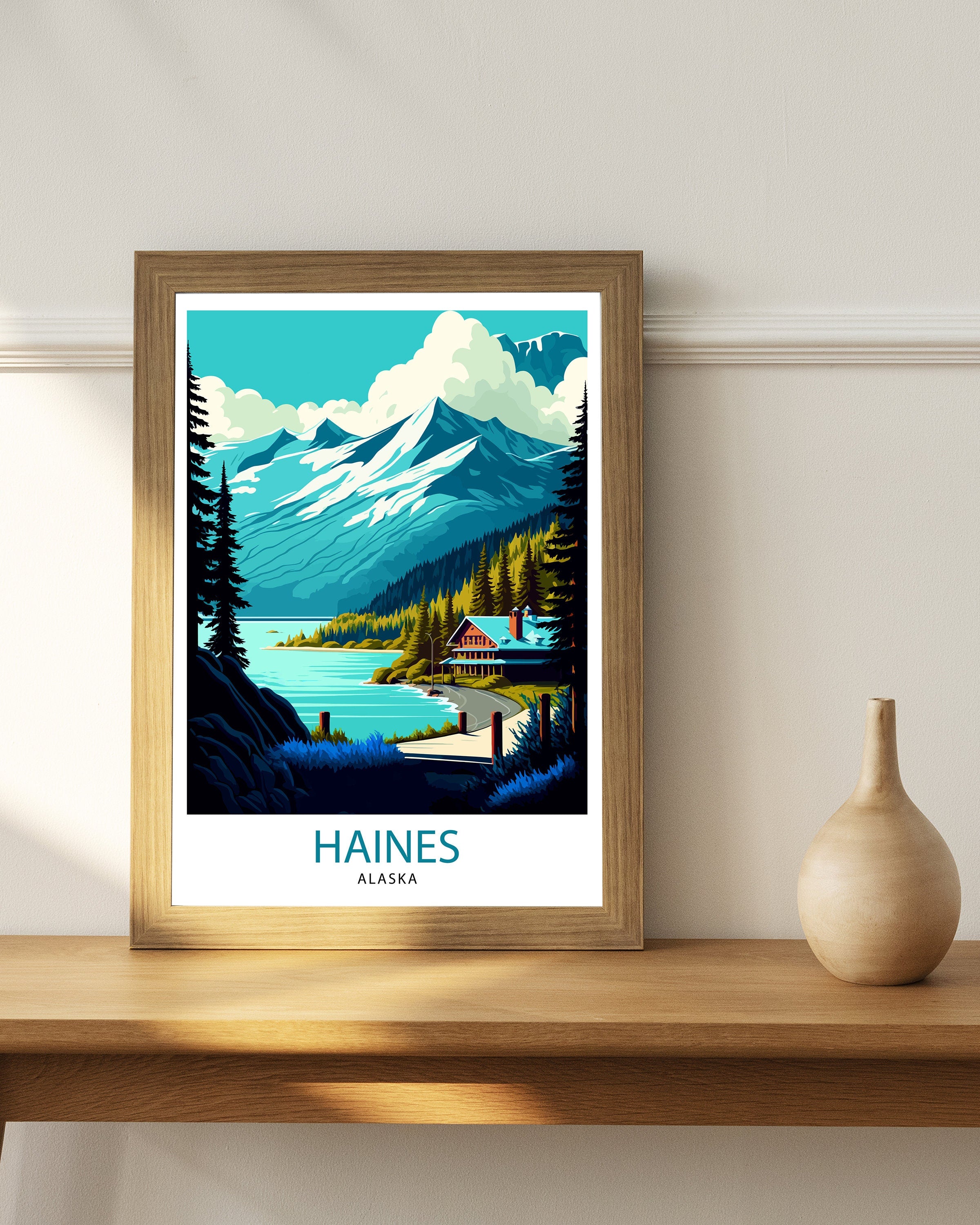 Haines Alaska Travel Print| Haines Wall Art Alaska Landscape Print Travel Poster, Haines Home Decor