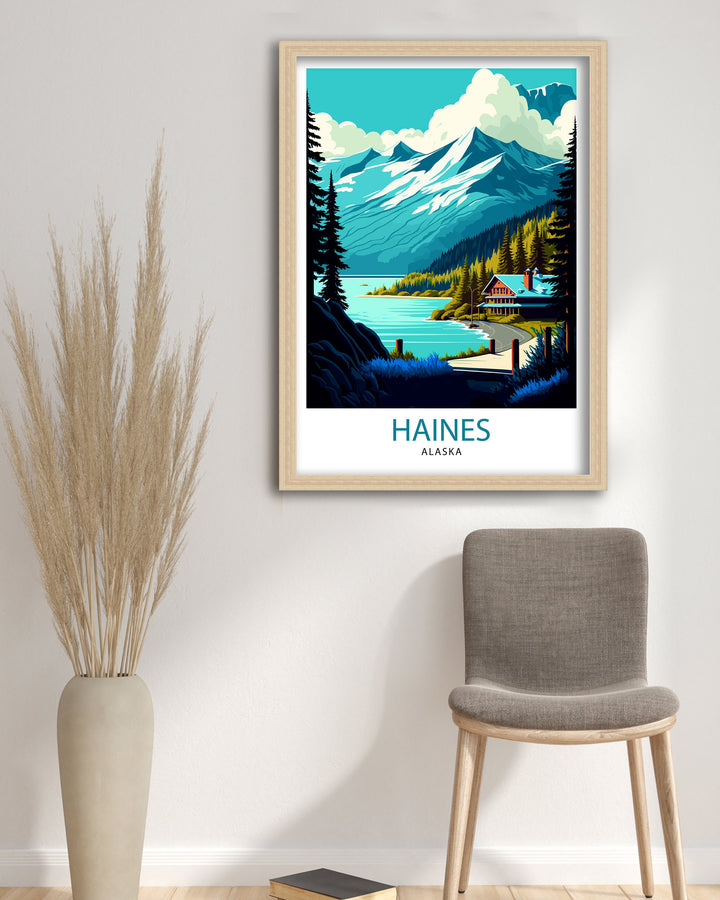 Haines Alaska Travel Print| Haines Wall Art Alaska Landscape Print Travel Poster, Haines Home Decor
