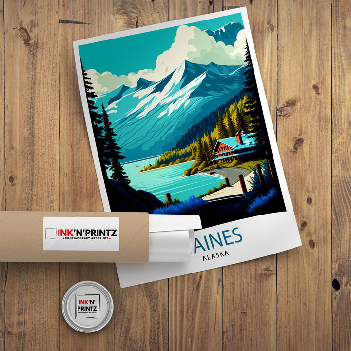 Haines Alaska Travel Print| Haines Wall Art Alaska Landscape Print Travel Poster, Haines Home Decor