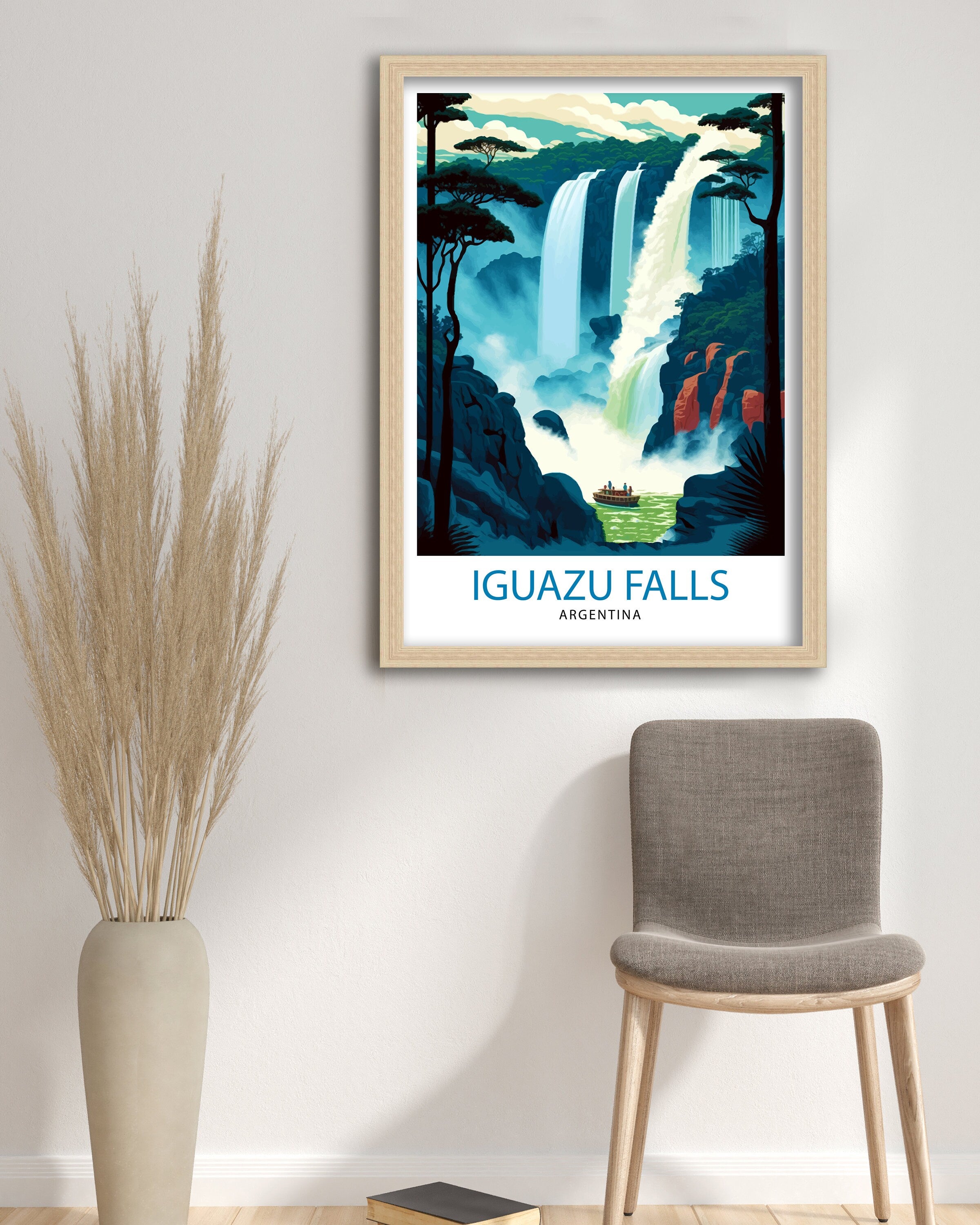 Iguazu Falls Argentina Travel Print Iguazu Wall Decor Iguazu Poster Argentina Travel Prints Iguazu Art Print Iguazu Illustration Iguazu Wall
