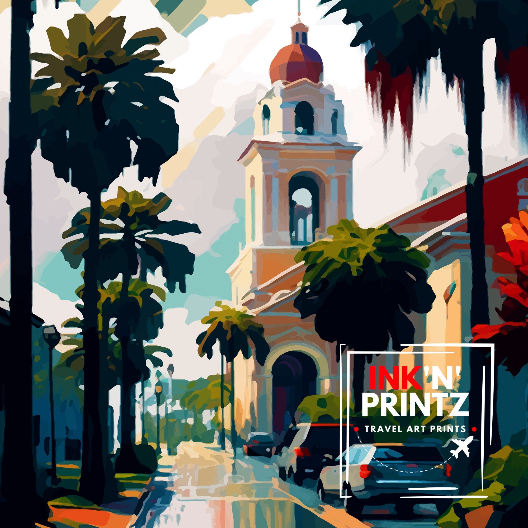 St. Augustine Florida Travel Print|, Historic Cityscape Art, Coastal Decor, Florida Landmarks, Beach House Wall Art, Home Decor