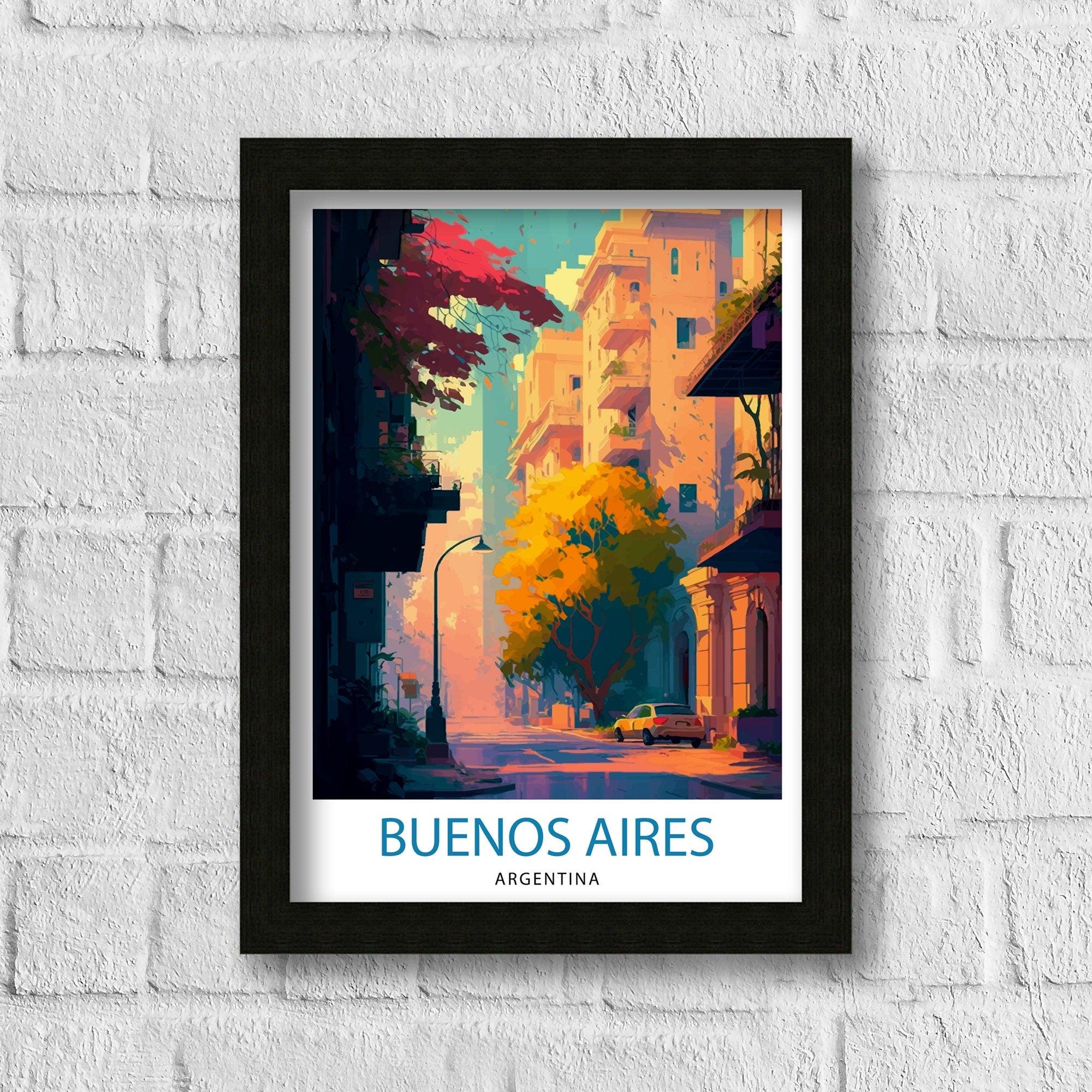 Buenos Aires Argentina Travel Print Buenos Aires Wall Decor Buenos Aires Home Living Decor Buenos Aires Illustration Travel Poster