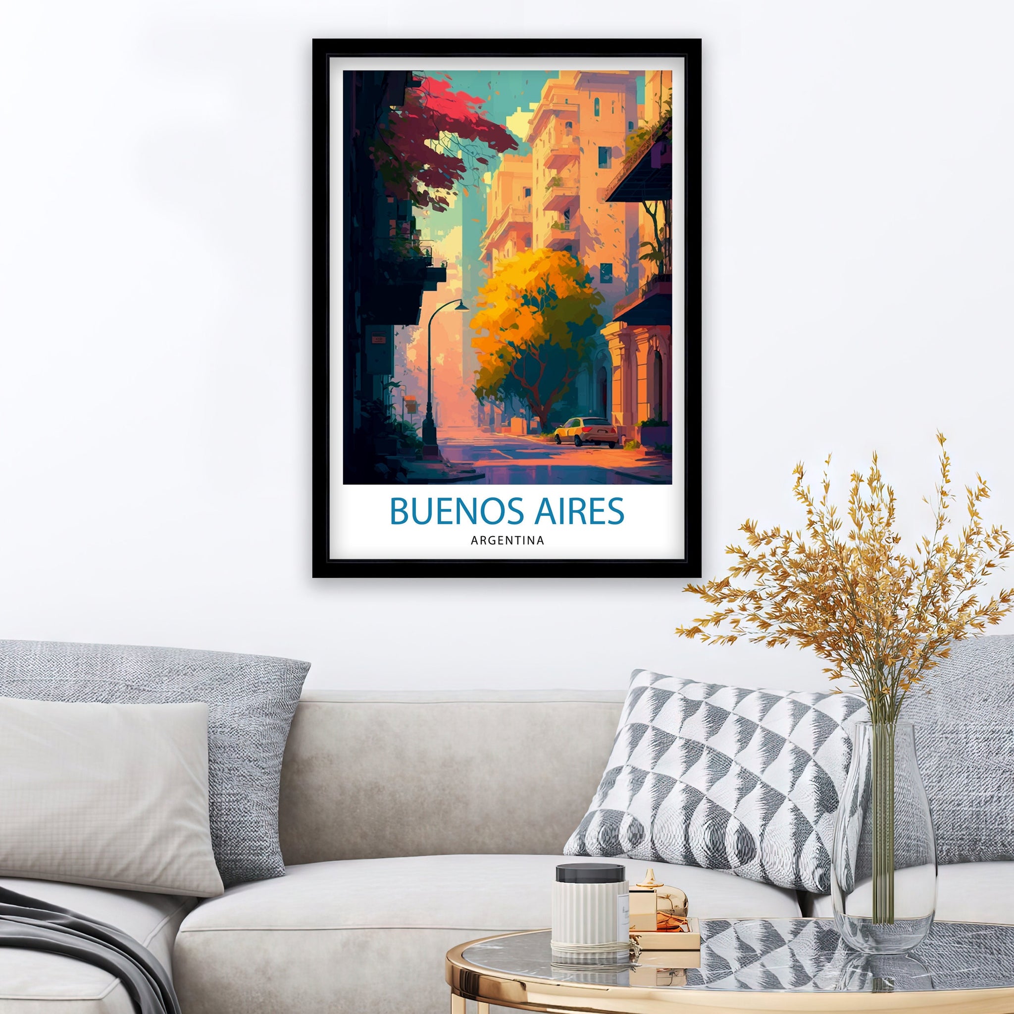 Buenos Aires Argentina Travel Print Buenos Aires Wall Decor Buenos Aires Home Living Decor Buenos Aires Illustration Travel Poster
