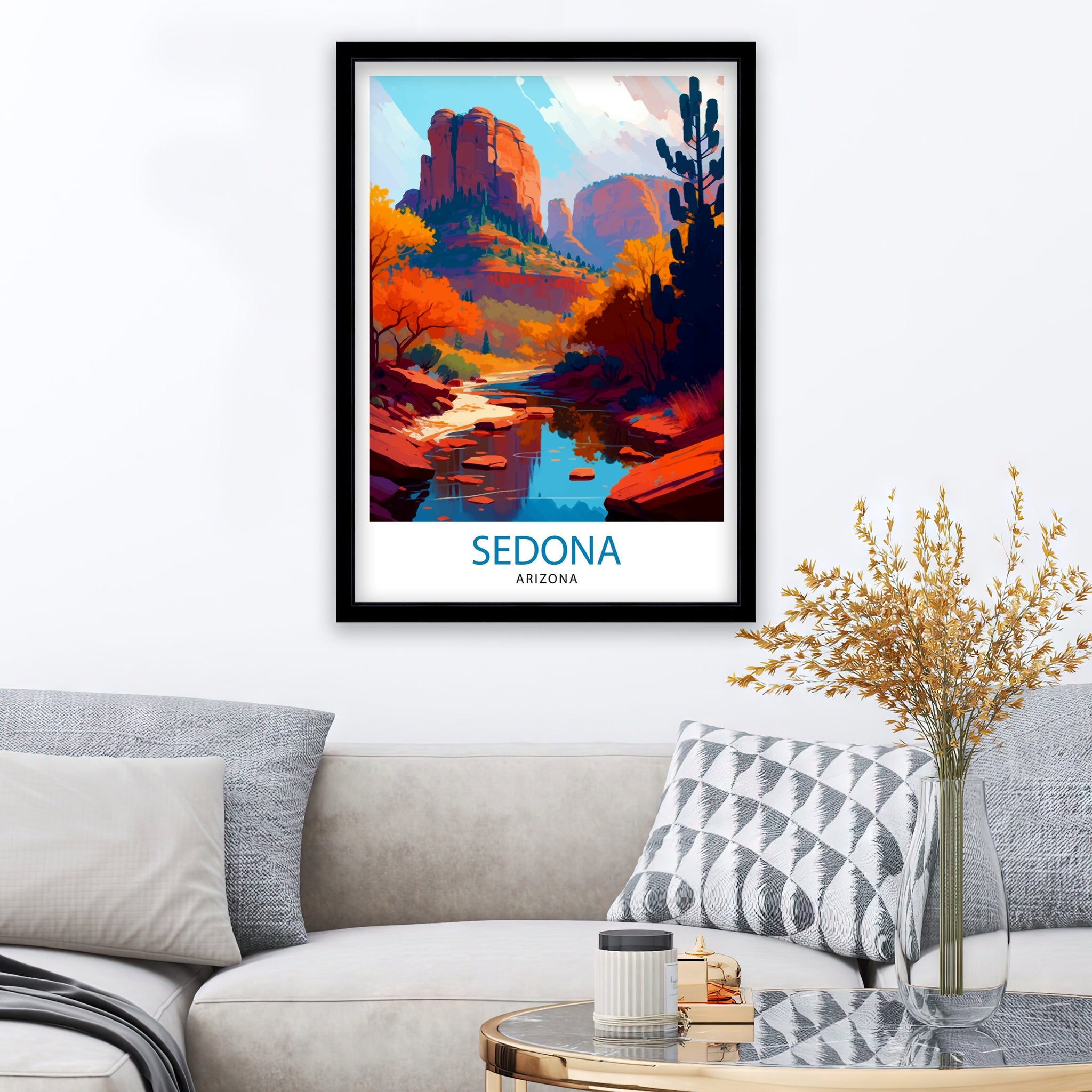Sedona Arizona Travel Print Sedona Wall Decor Sedona Home Living Decor Sedona Arizona Illustration Travel Poster Gift for Sedona Arizona