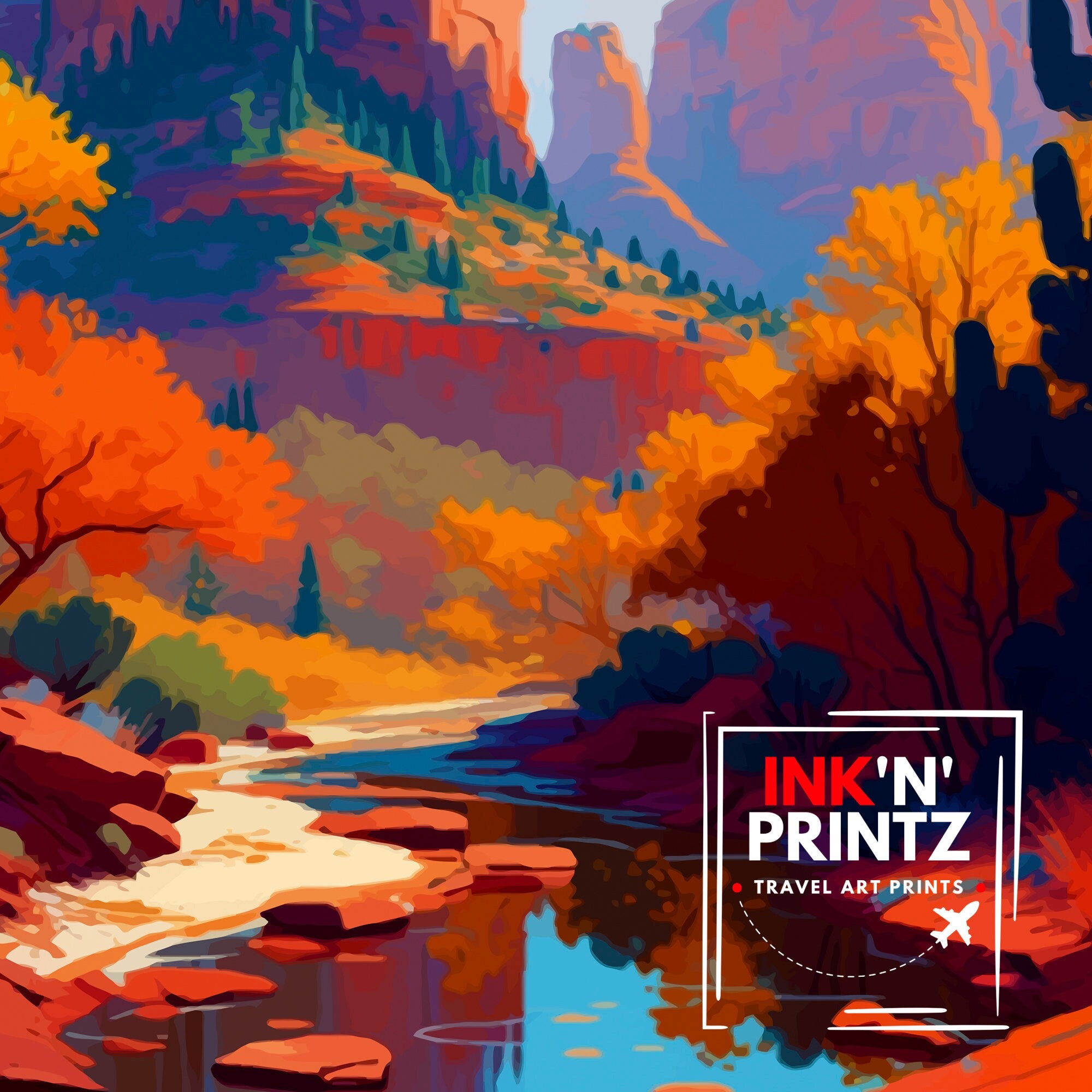 Sedona Arizona Travel Print Sedona Wall Decor Sedona Home Living Decor Sedona Arizona Illustration Travel Poster Gift for Sedona Arizona