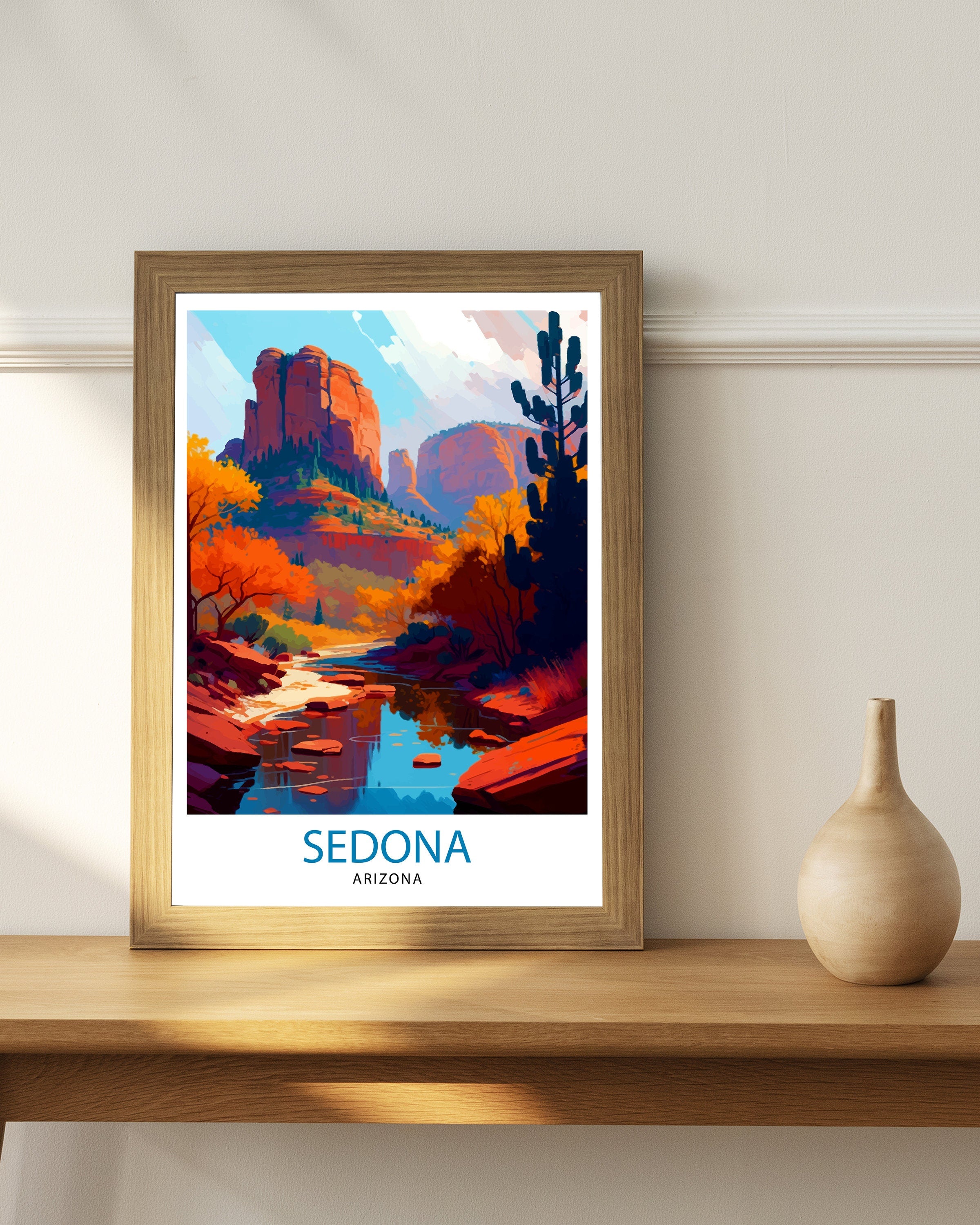 Sedona Arizona Travel Print Sedona Wall Decor Sedona Home Living Decor Sedona Arizona Illustration Travel Poster Gift for Sedona Arizona