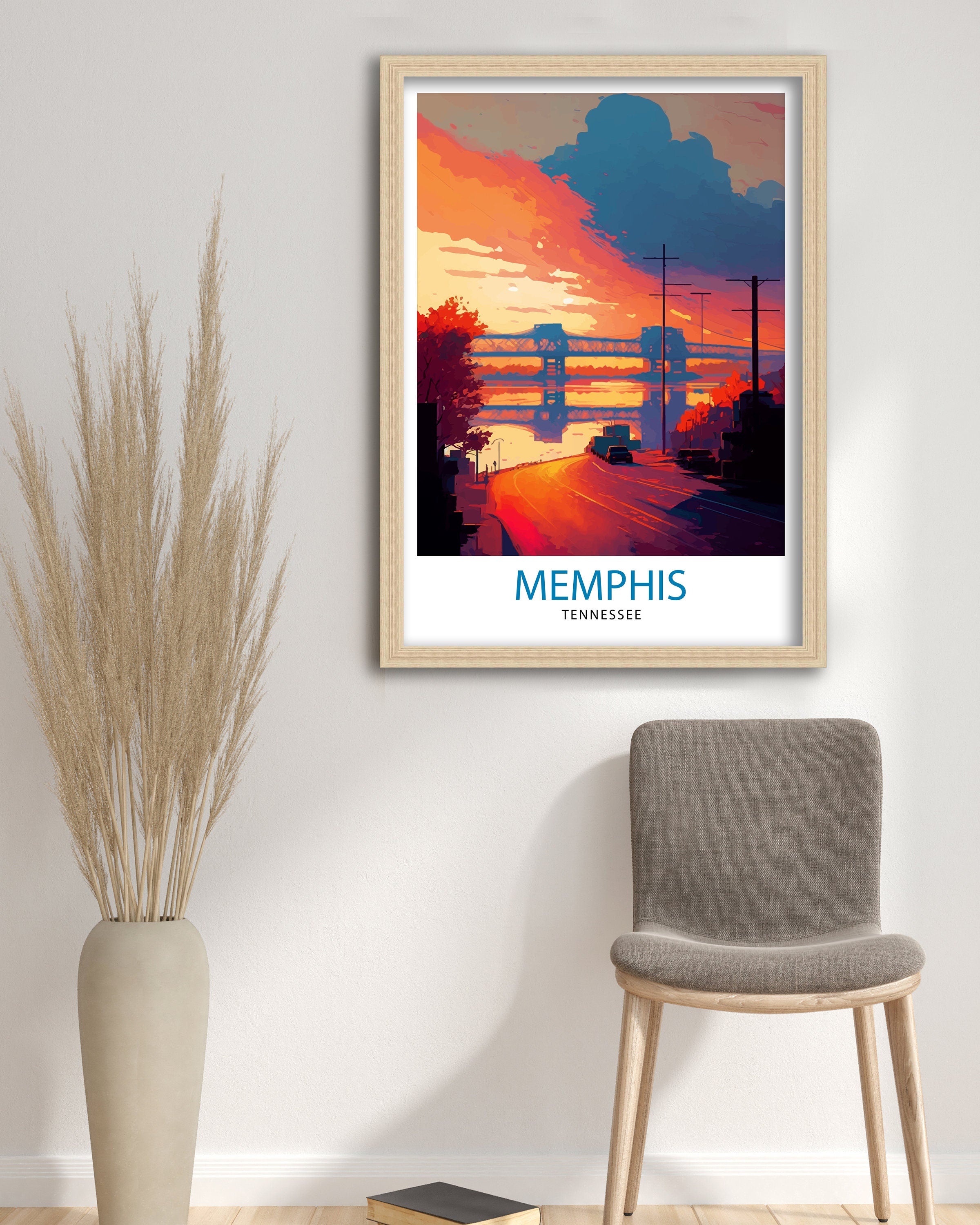 Memphis Tennessee Travel Print| Memphis Wall Decor Memphis Home Living Decor Memphis Illustration Travel Poster Gift for Memphis