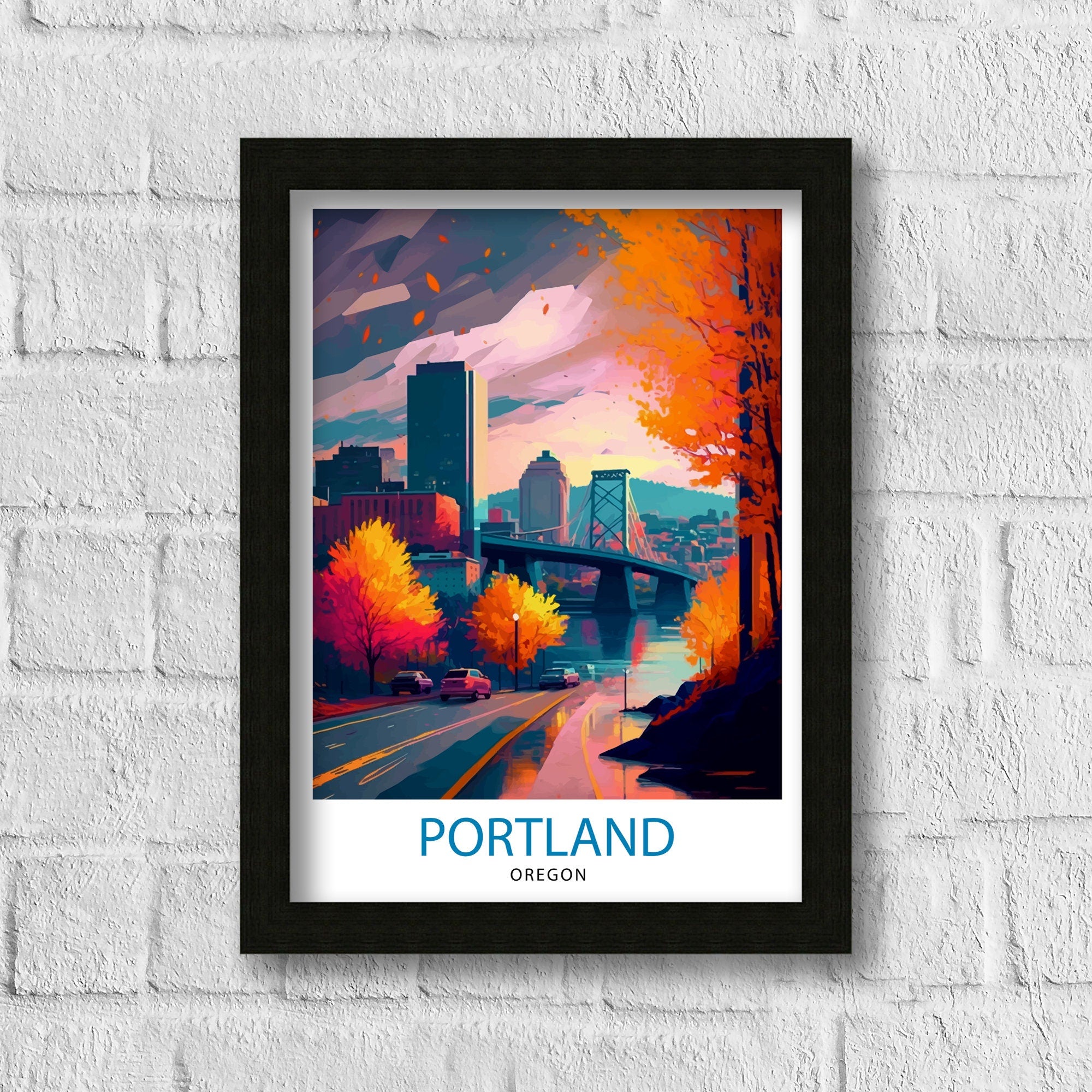 Portland Oregon Travel Print| Portland Wall Decor Portland Home Living Decor Portland Oregon Illustration Travel Poster Gift for Portland