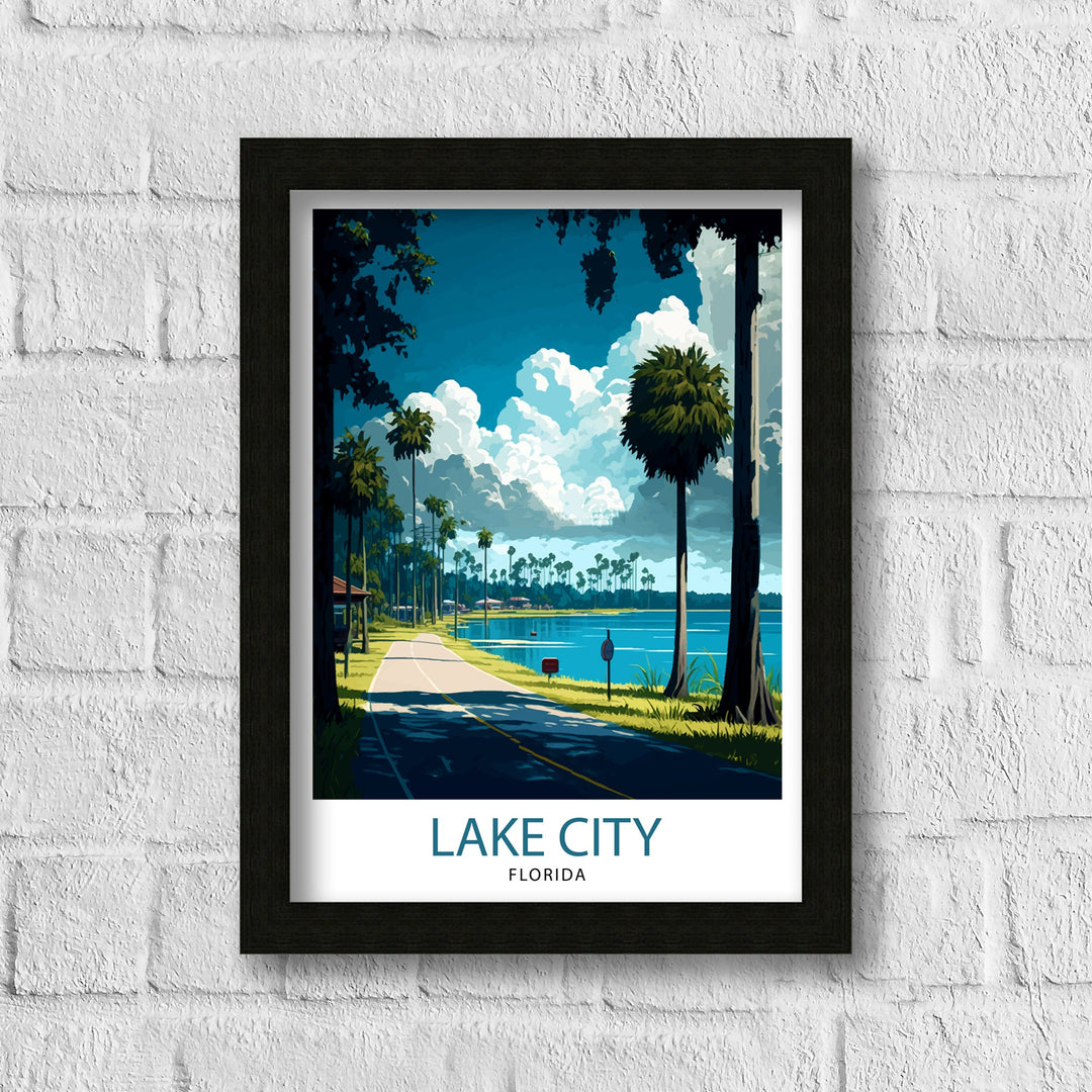 Lake City Florida Travel Poster|, Lake City Wall Art, Florida Nature Decor, Lake City Landscape Photography, Florida Scenic Poster, Lake City