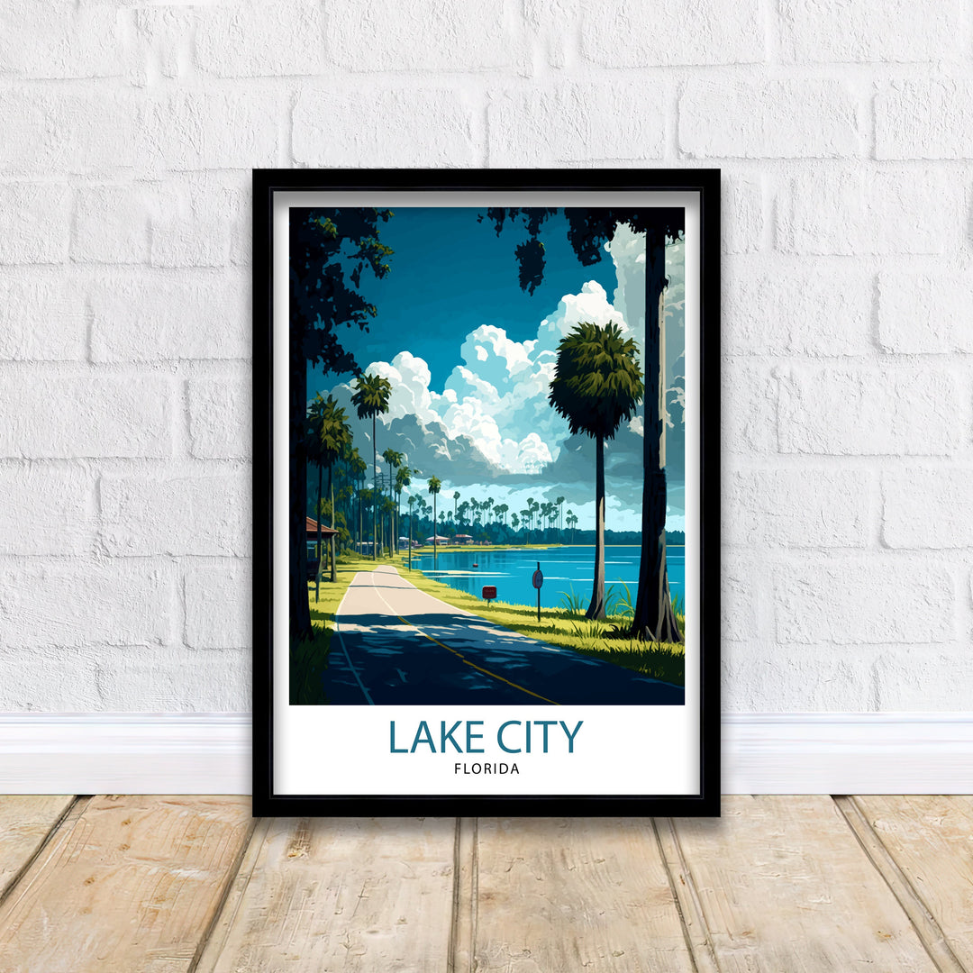 Lake City Florida Travel Poster|, Lake City Wall Art, Florida Nature Decor, Lake City Landscape Photography, Florida Scenic Poster, Lake City