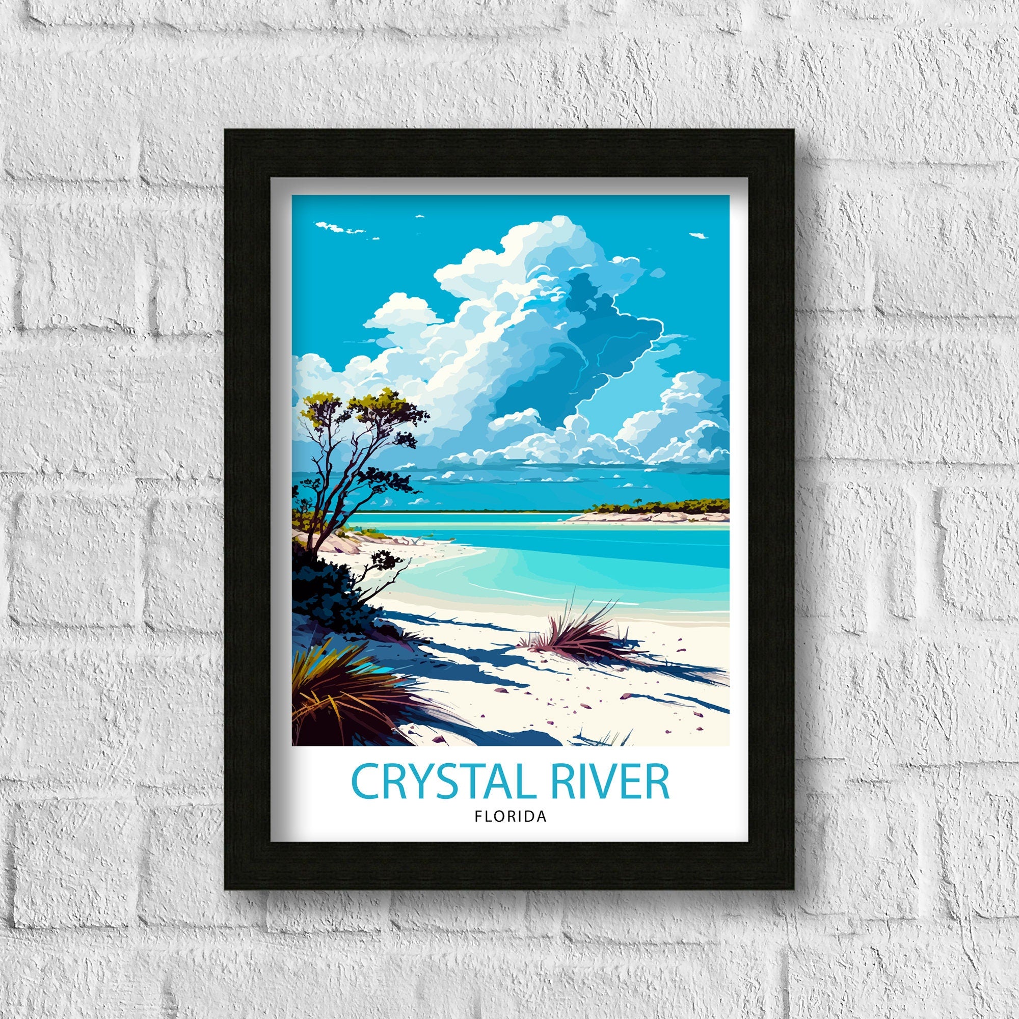 Crystal River Florida Travel Print Crystal River Wall Decor Crystal River Poster Florida Travel Prints Crystal River Art Print Crystal River
