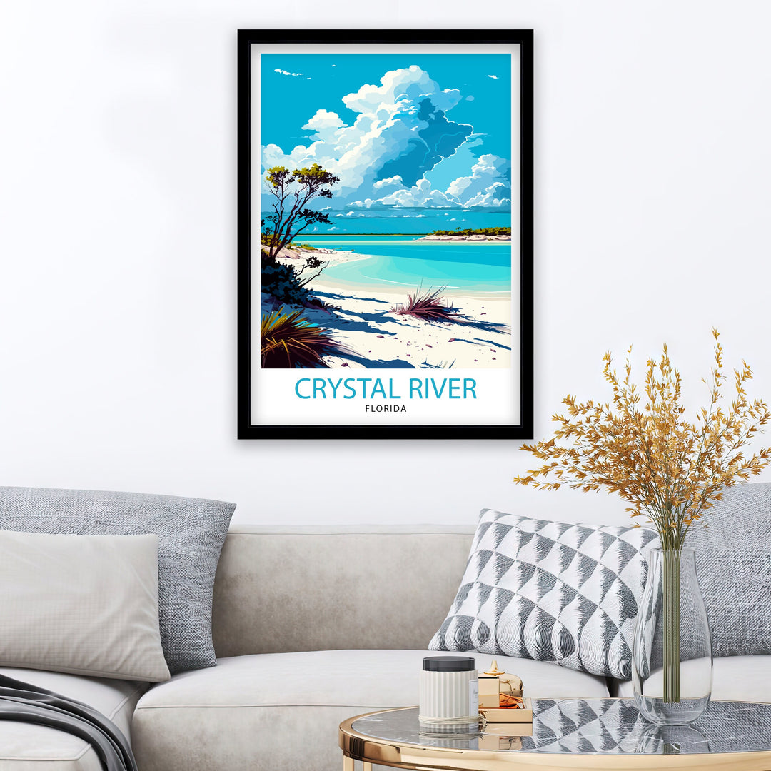 Crystal River Florida Travel Poster Crystal River