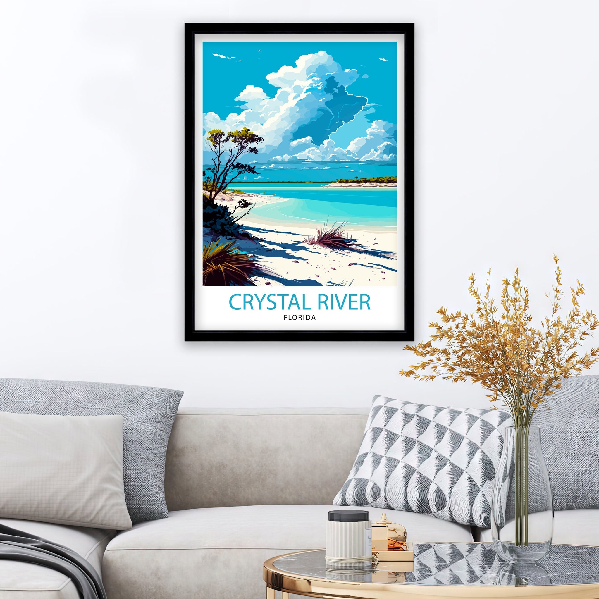 Crystal River Florida Travel Print Crystal River Wall Decor Crystal River Poster Florida Travel Prints Crystal River Art Print Crystal River