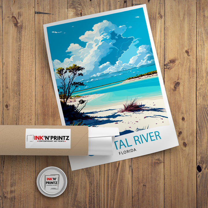 Crystal River Florida Travel Poster Crystal River