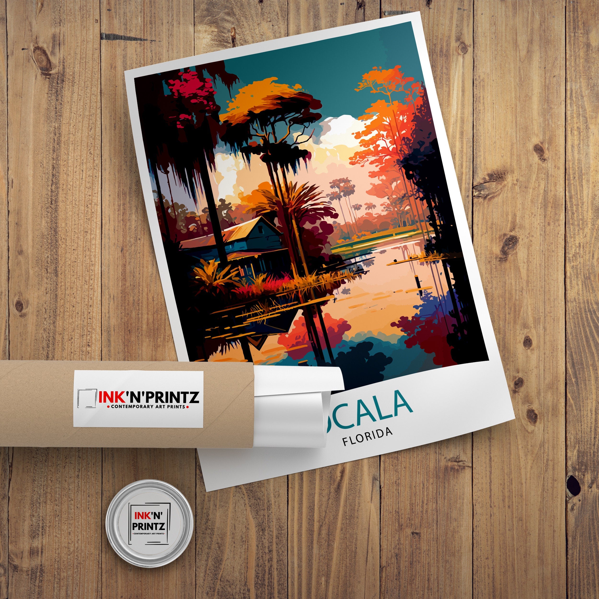 Ocala Florida Travel Print| Ocala Wall Decor Ocala Poster Florida Travel Prints Ocala Art Print Ocala Illustration Ocala Wall Art - Florida