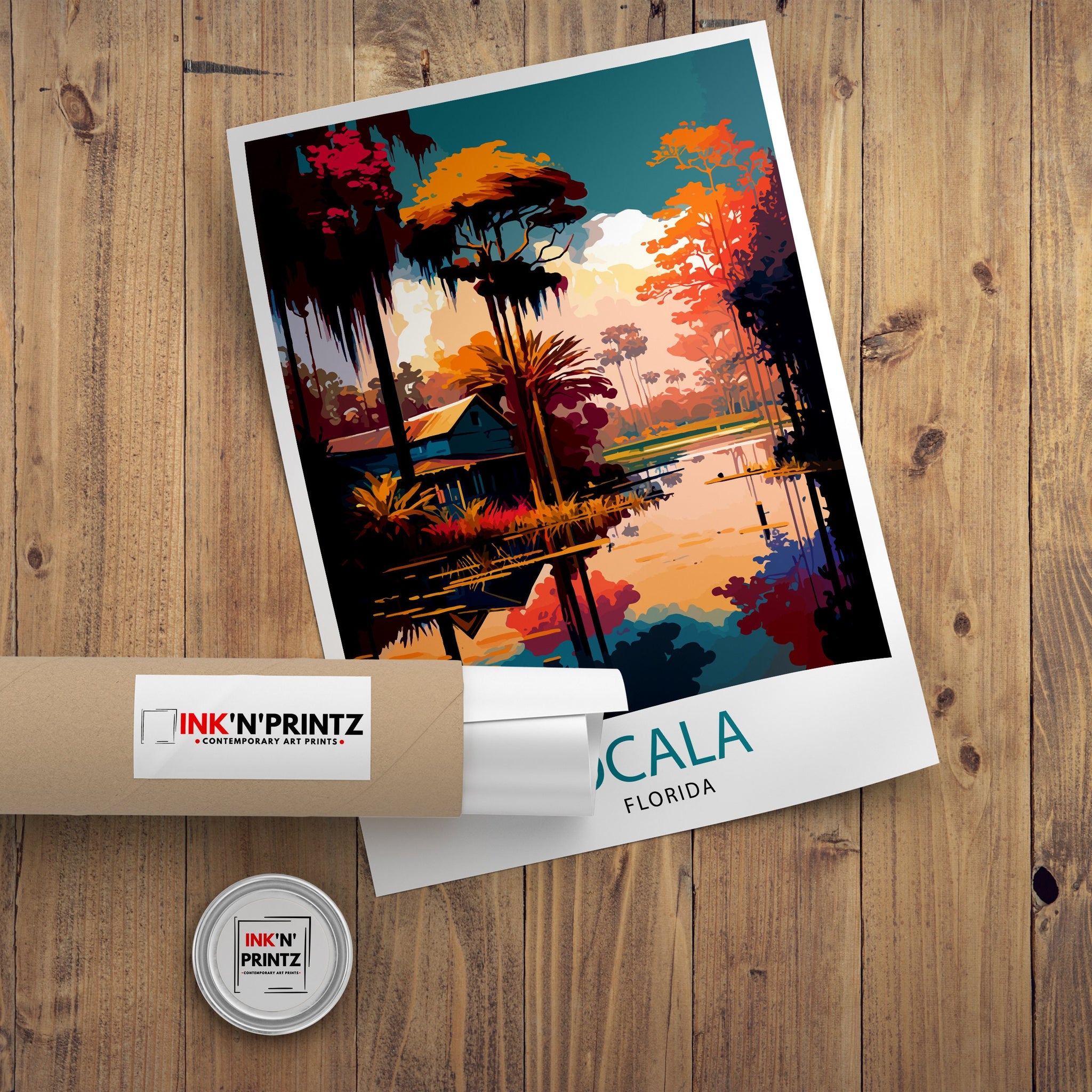 Ocala Florida Travel Print| Ocala Wall Decor Ocala Poster Florida Travel Prints Ocala Art Print Ocala Illustration Ocala Wall Art - Florida