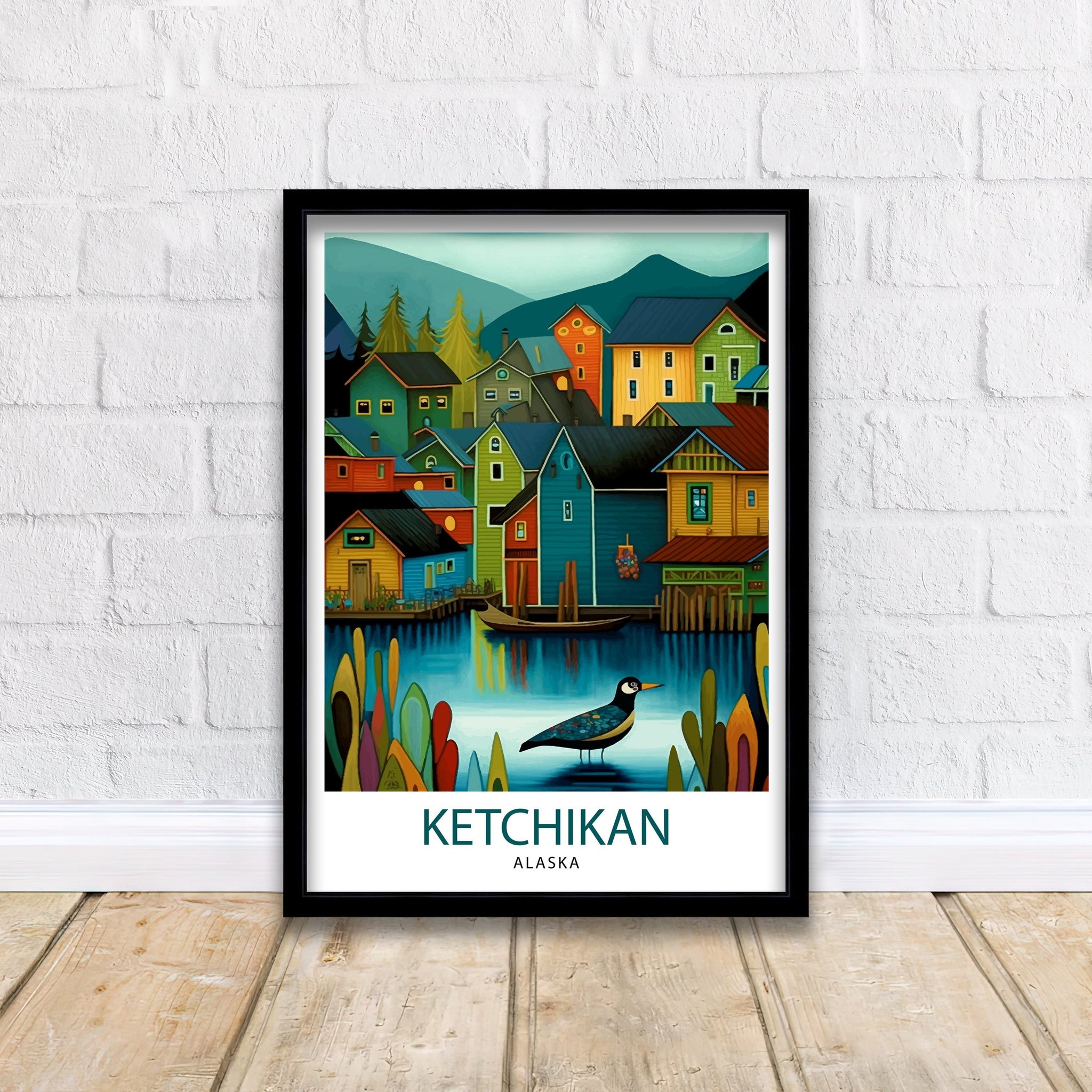 Ketchikan Alaska Travel Poster Ketchikan Wall Decor Ketchikan Art Print| Alaska Travel Prints Ketchikan Illustration Ketchikan Wall Art