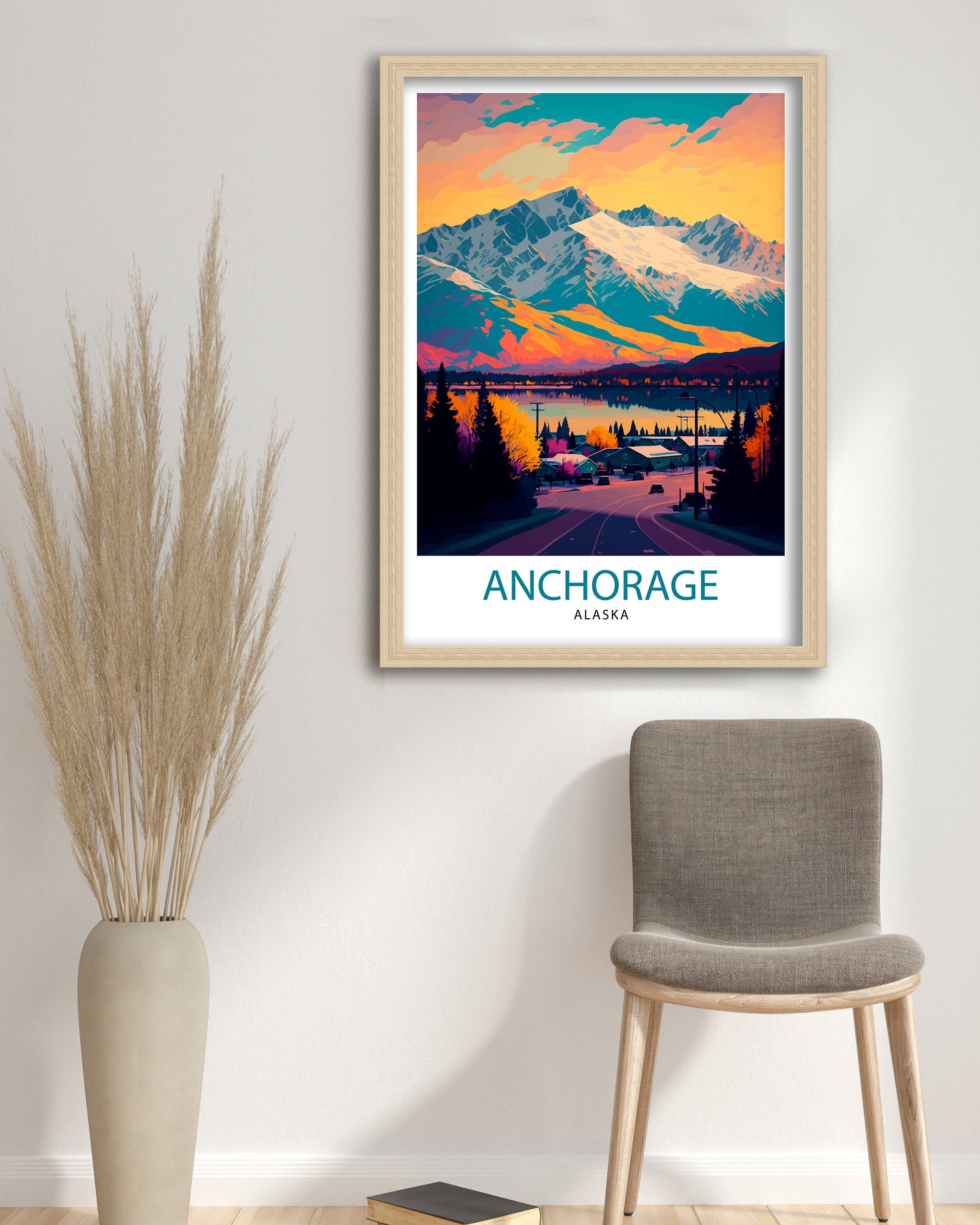 Anchorage Alaska Travel Print| Anchorage Wall Decor Alaska Travel Poster Anchorage Art Print Anchorage Illustration Anchorage Wall Art