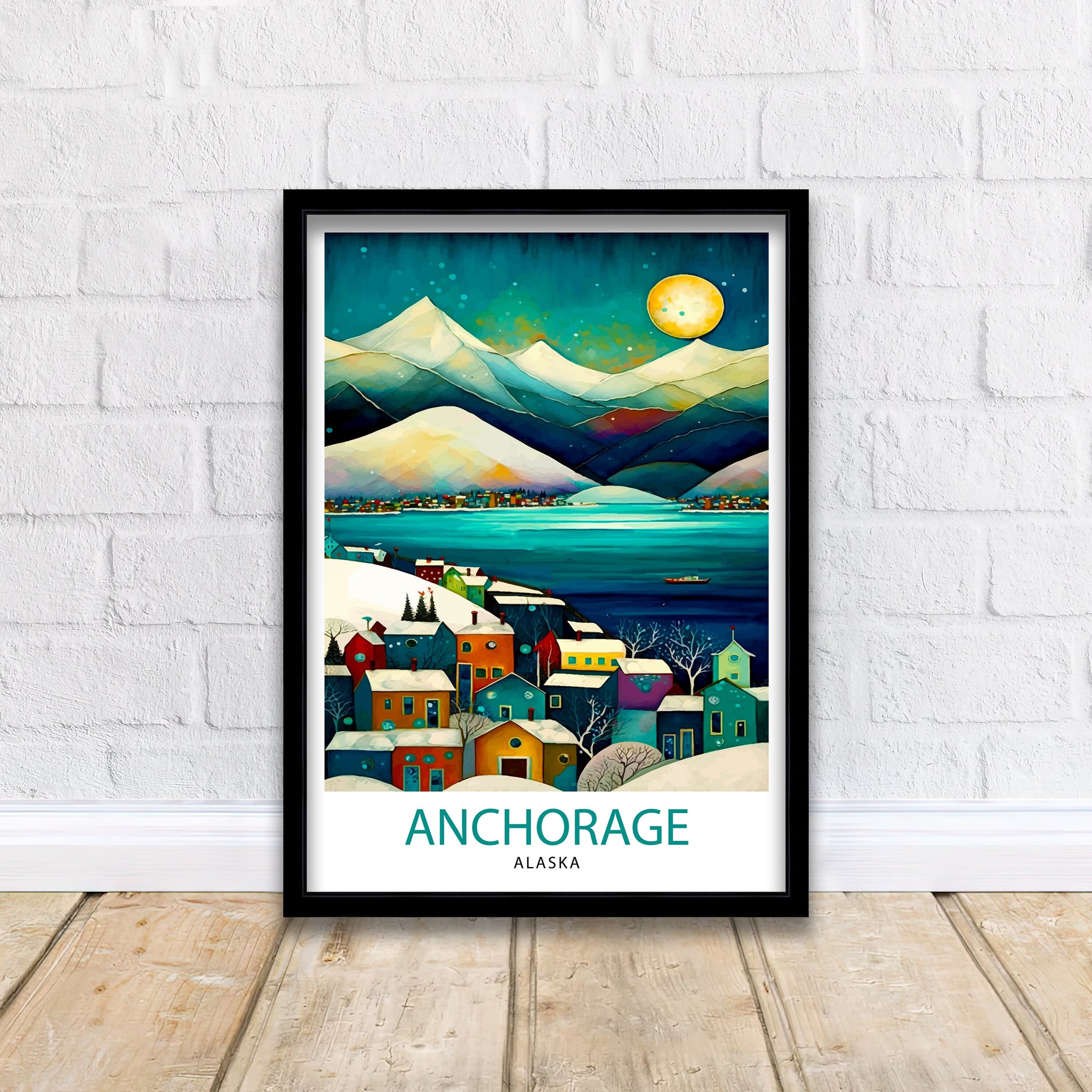 Anchorage Alaska Travel Print| Anchorage Wall Decor Alaska Travel Poster Anchorage Art Print Anchorage Illustration Anchorage Wall Art