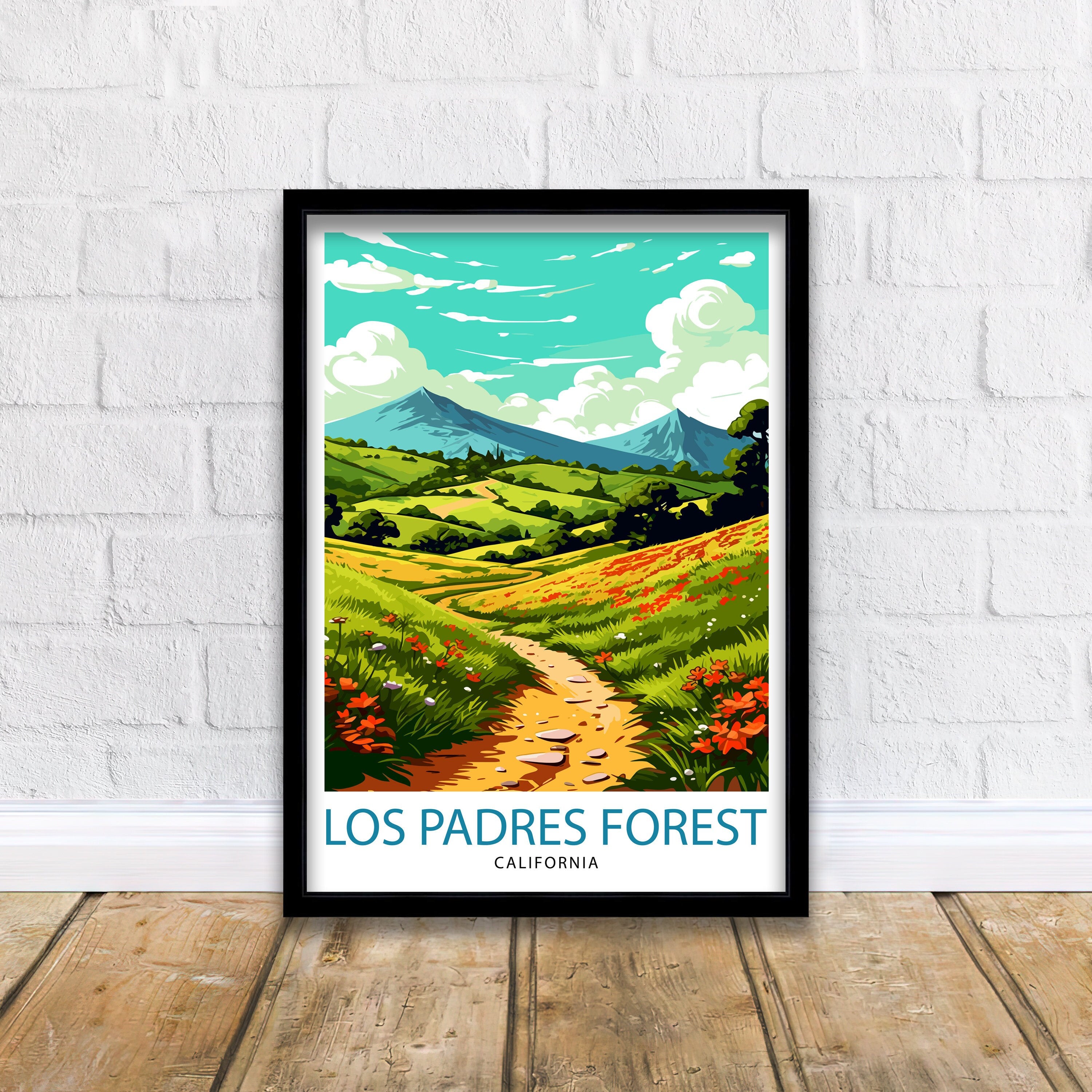 Los Padres National Forest Travel Print| National Forest Wall Decor Forest Home Living Decor Nature Illustration Travel Poster Gift
