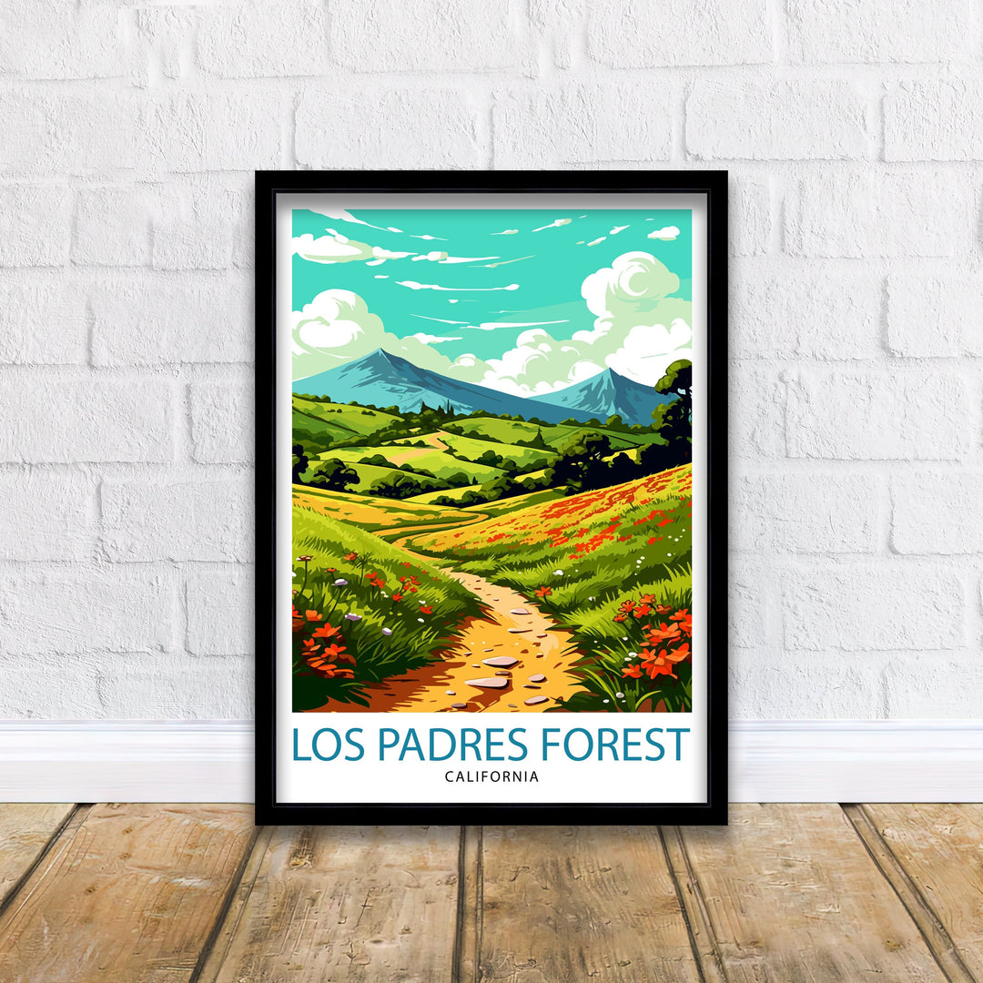 Los Padres National Forest Travel Print| National Forest Wall Decor Forest Home Living Decor Nature Illustration Travel Poster Gift