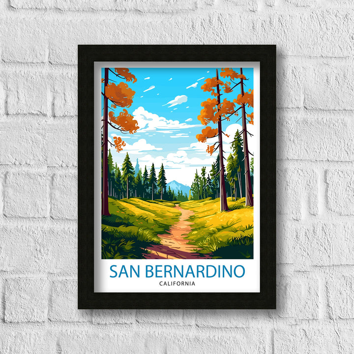 San Bernardino Travel Print San Bernardino Wall Decor San Bernardino Poster California Travel Prints San Bernardino Art Print San Bernardino