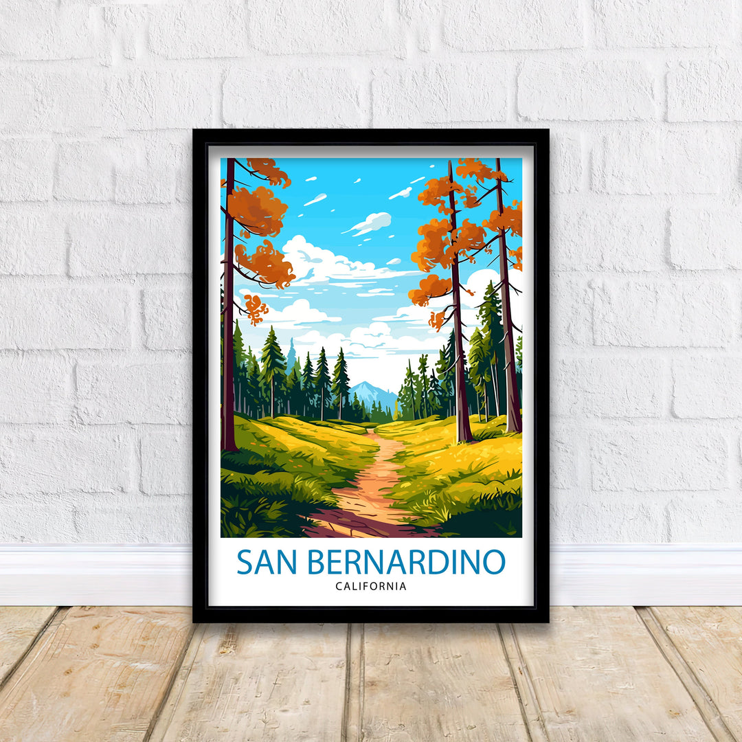San Bernardino Travel Print San Bernardino Wall Decor San Bernardino Poster California Travel Prints San Bernardino Art Print San Bernardino