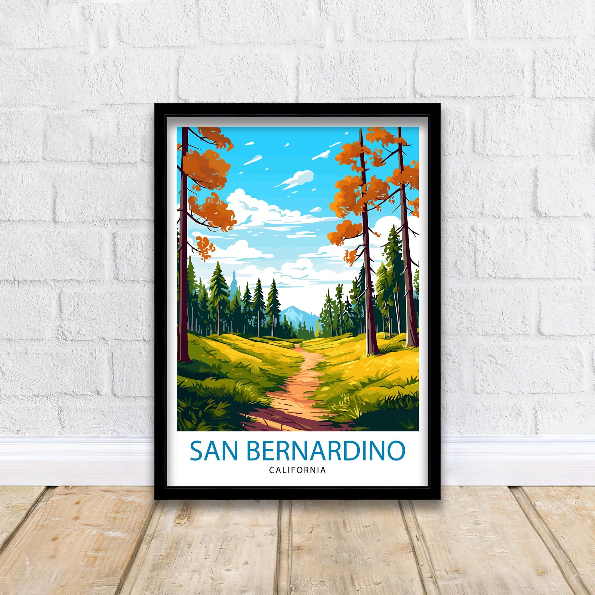 San Bernardino Travel Print San Bernardino Wall Decor San Bernardino Poster California Travel Prints San Bernardino Art Print San Bernardino