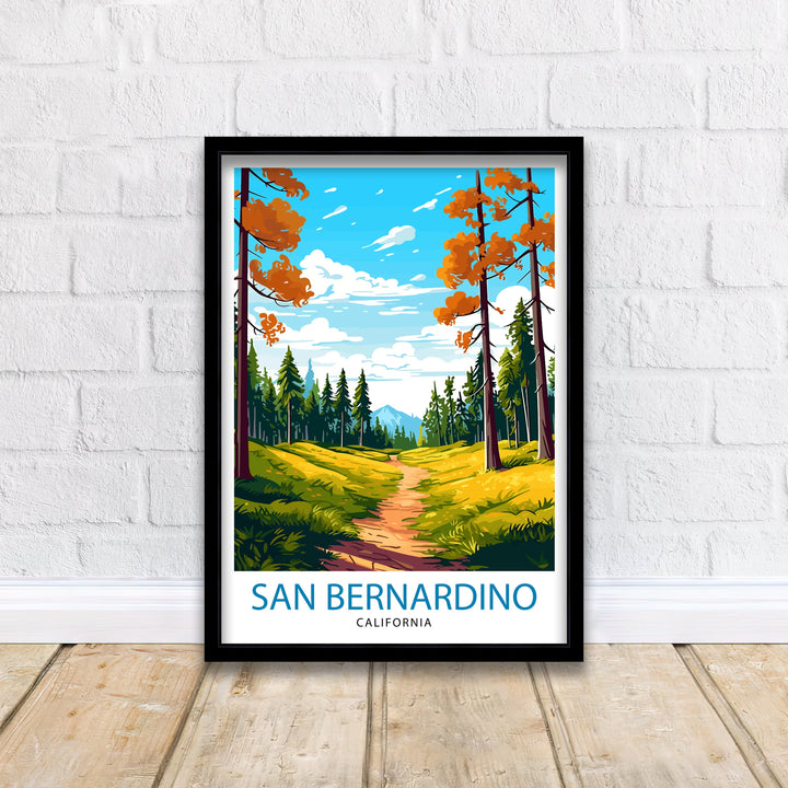 San Bernardino Travel Print San Bernardino Wall Decor San Bernardino Poster California Travel Prints San Bernardino Art Print San Bernardino