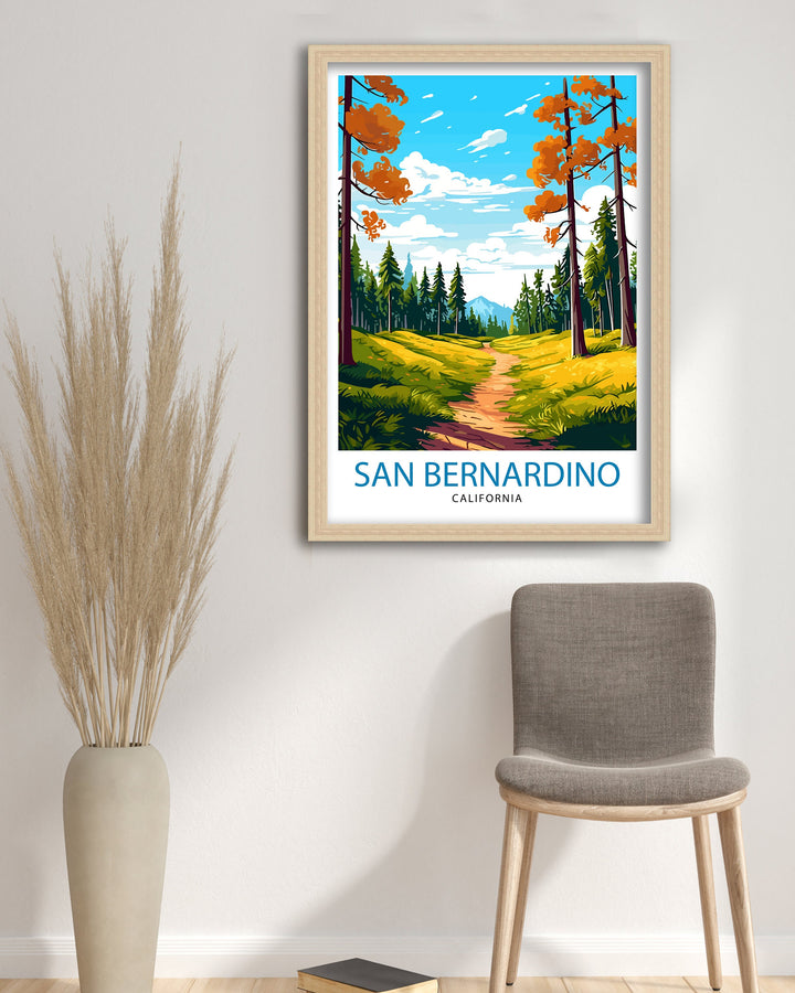 San Bernardino Travel Print San Bernardino Wall Decor San Bernardino Poster California Travel Prints San Bernardino Art Print San Bernardino