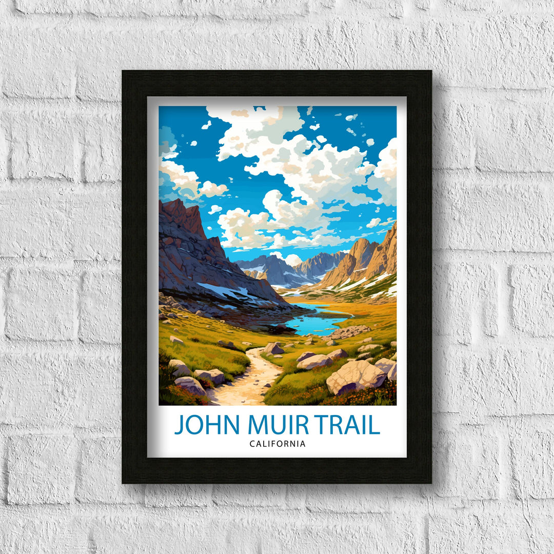 John Muir Trail California Travel Print| California Wall Decor Nature Landscape Art Hiking Trail Poster Gift for Outdoor Enthusiasts