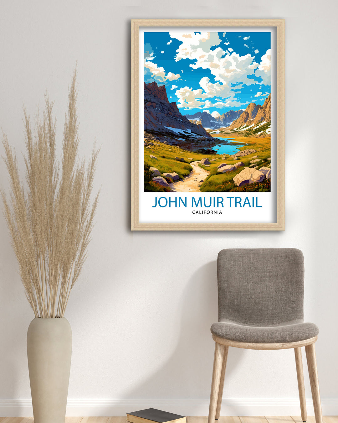 John Muir Trail California Travel Print| California Wall Decor Nature Landscape Art Hiking Trail Poster Gift for Outdoor Enthusiasts