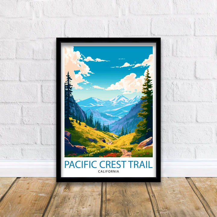 Pacific Crest Trail California Travel Print| Wall Decor California Hiking Print Wilderness Landscape Poster Outdoor Adventure Art Gift