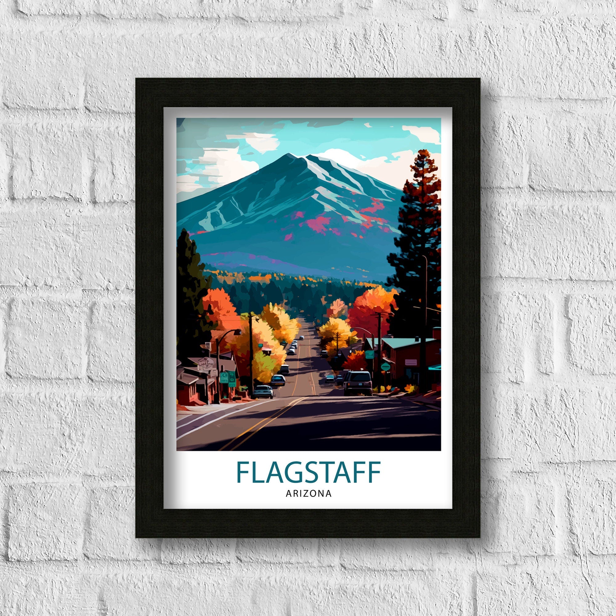 Flagstaff Arizona Travel Poster Flagstaff Wall Decor Flagstaff Art Print| Arizona Travel Prints Flagstaff Illustration Flagstaff Wall Art