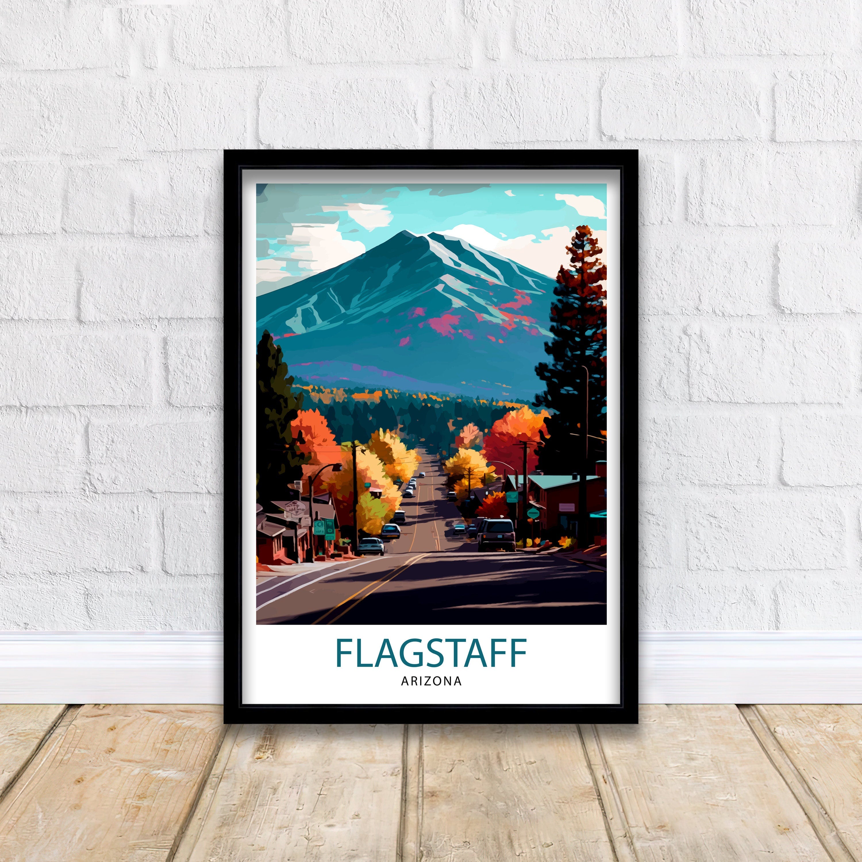 Flagstaff Arizona Travel Poster Flagstaff Wall Decor Flagstaff Art Print| Arizona Travel Prints Flagstaff Illustration Flagstaff Wall Art