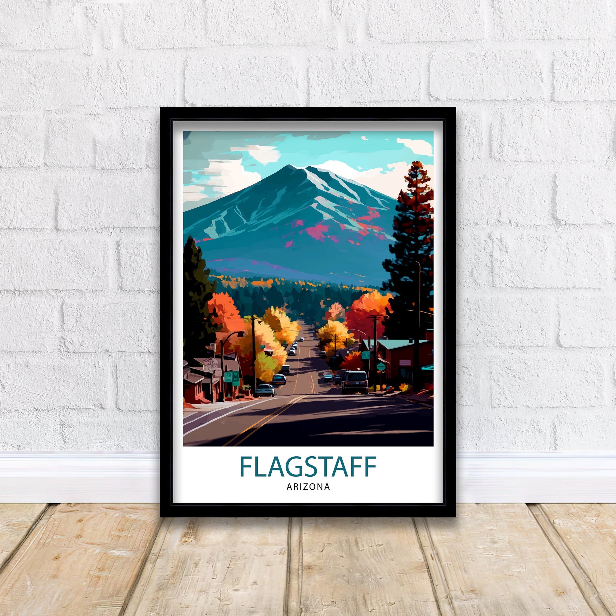 Flagstaff Arizona Travel Poster Flagstaff Wall Decor Flagstaff Art Print| Arizona Travel Prints Flagstaff Illustration Flagstaff Wall Art