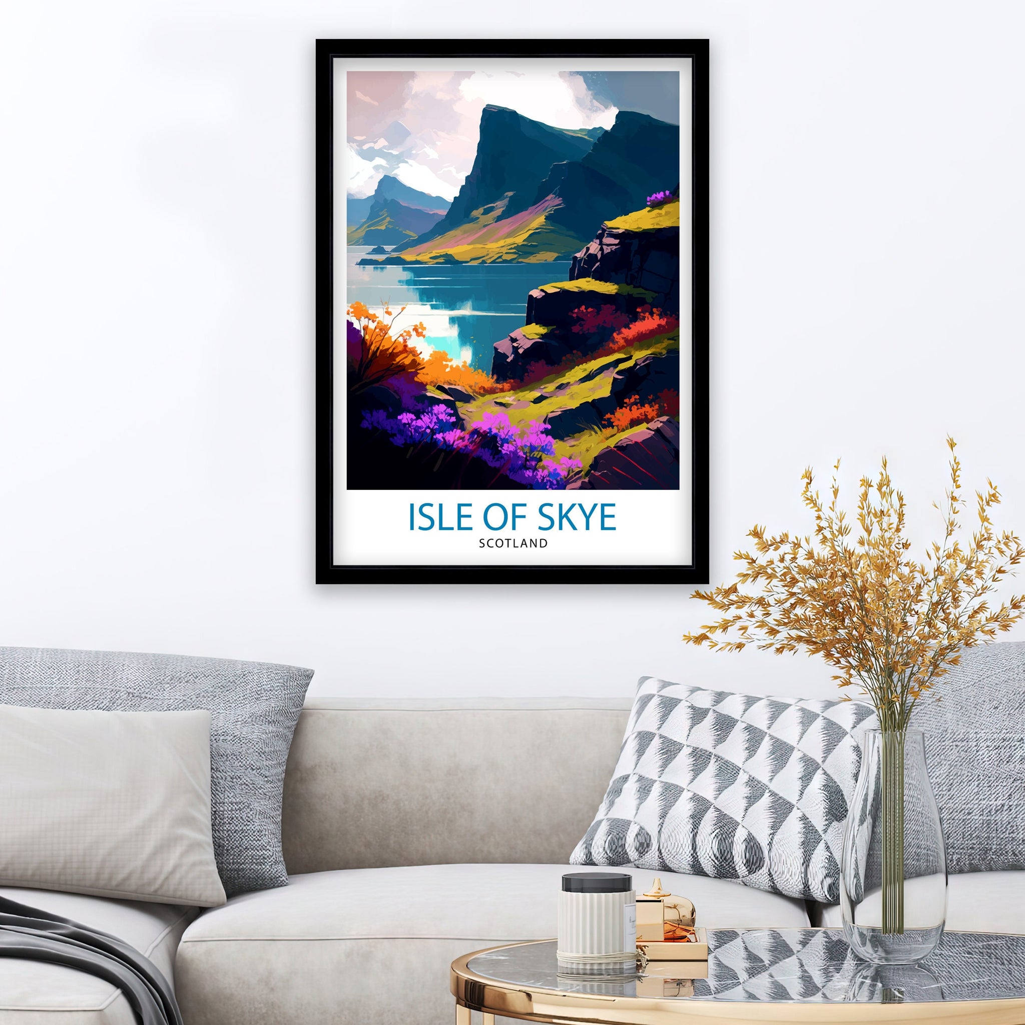 Isle of Skye Travel Print Skye Wall Decor Skye Home Living Decor, Isle of Skye Illustration Travel Poster Gift for Skye Scotland Home Decor