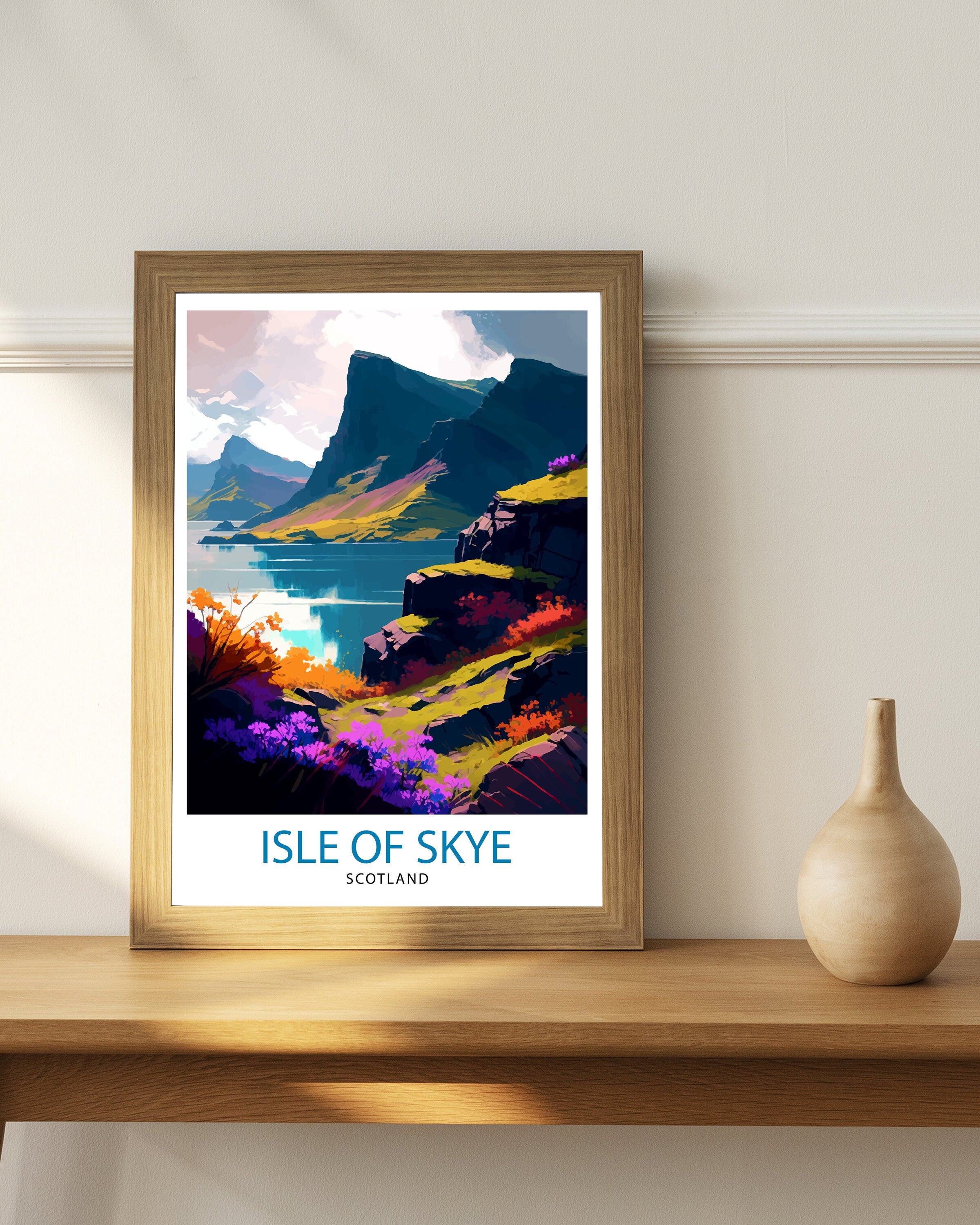 Isle of Skye Travel Print Skye Wall Decor Skye Home Living Decor, Isle of Skye Illustration Travel Poster Gift for Skye Scotland Home Decor
