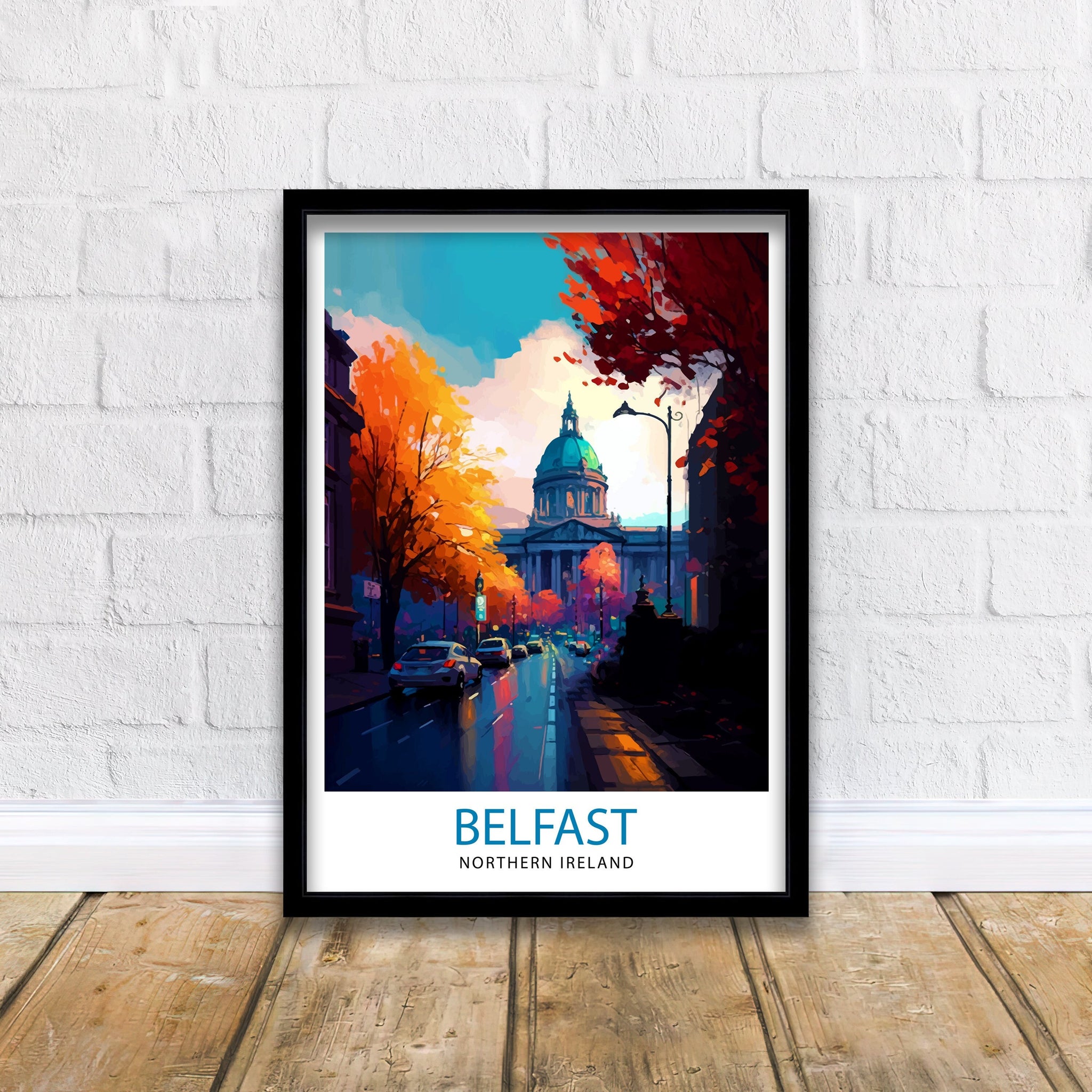 Belfast Northern Ireland Travel Print Belfast Wall Decor Belfast Home Living Decor Belfast Cityscape Illustration Travel Poster Gift